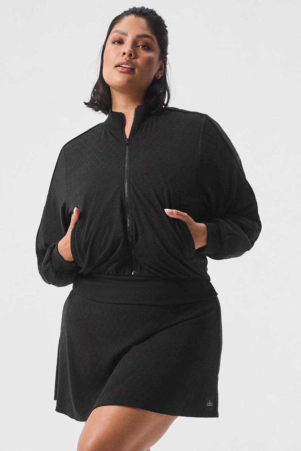 Chaquetas Alo Yoga Cropped Doubles Only Full Zip Mujer Negras | España  DUEZ-38790