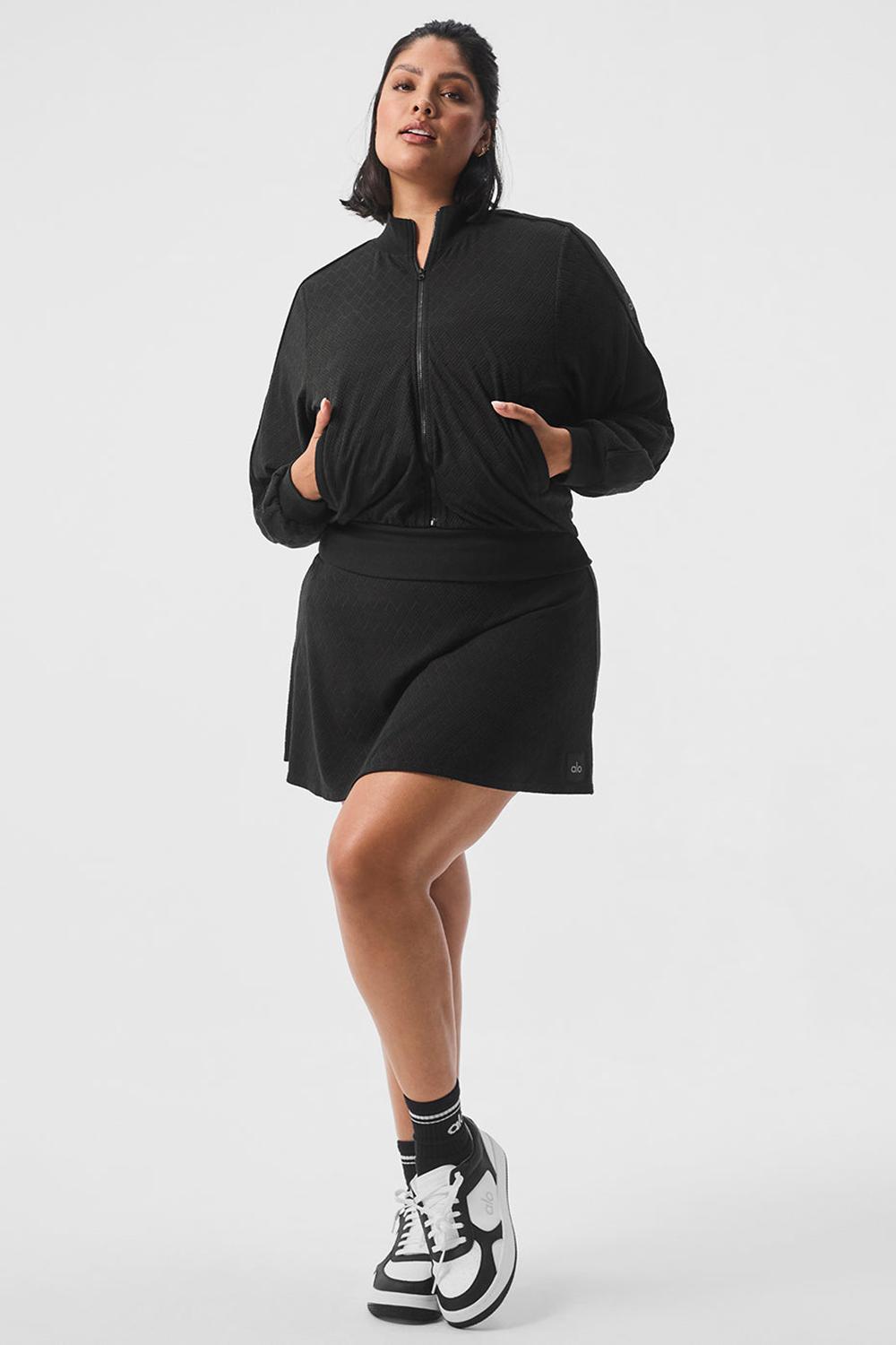 Chaquetas Alo Yoga Cropped Doubles Only Full Zip Mujer Negras | España  DUEZ-38790