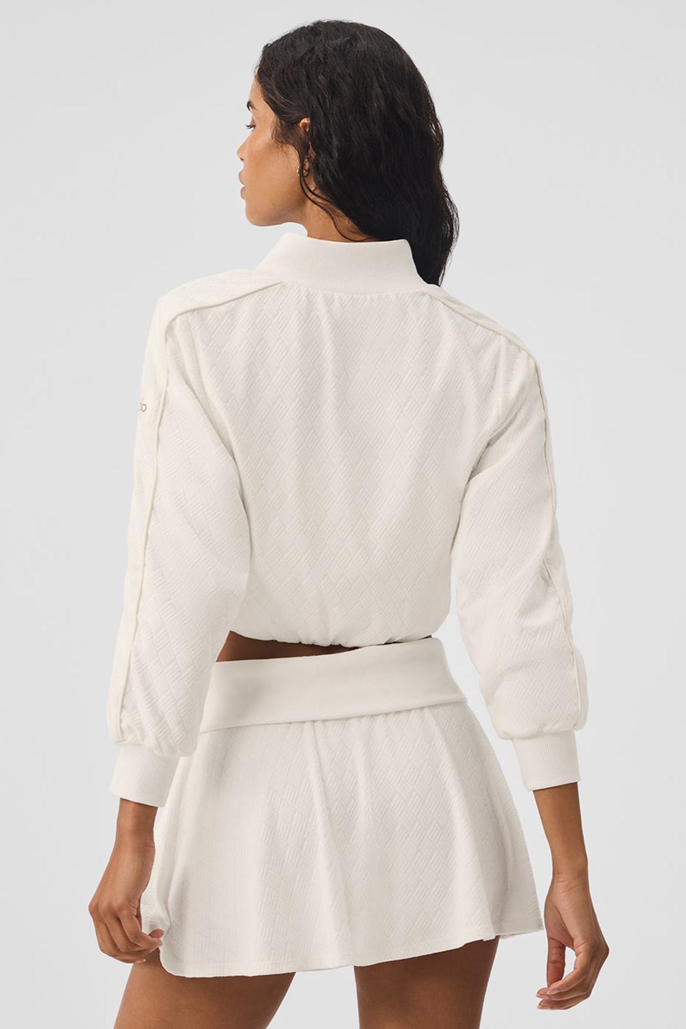 Chaquetas Alo Yoga Cropped Doubles Only Full Zip Mujer Ivory | España  MZYG-39175