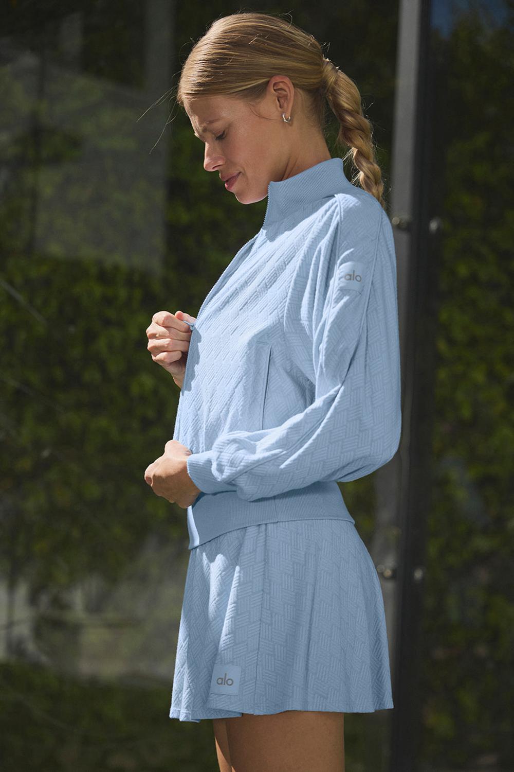 Chaquetas Alo Yoga Cropped Doubles Only Full Zip Mujer Azules | España  RTCW-30849