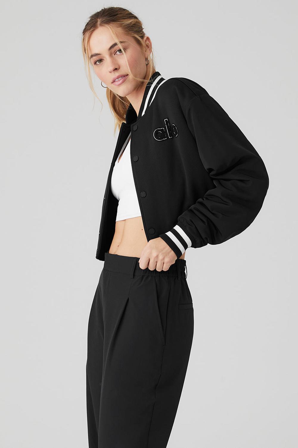 Chaquetas Alo Yoga Cropped G.O.A.T Mujer Negras | España  FWDA-73621