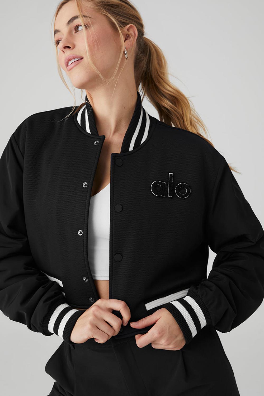 Chaquetas Alo Yoga Cropped G.O.A.T Mujer Negras | España  FWDA-73621