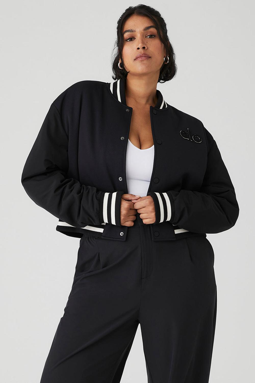 Chaquetas Alo Yoga Cropped G.O.A.T Mujer Negras | España  FWDA-73621