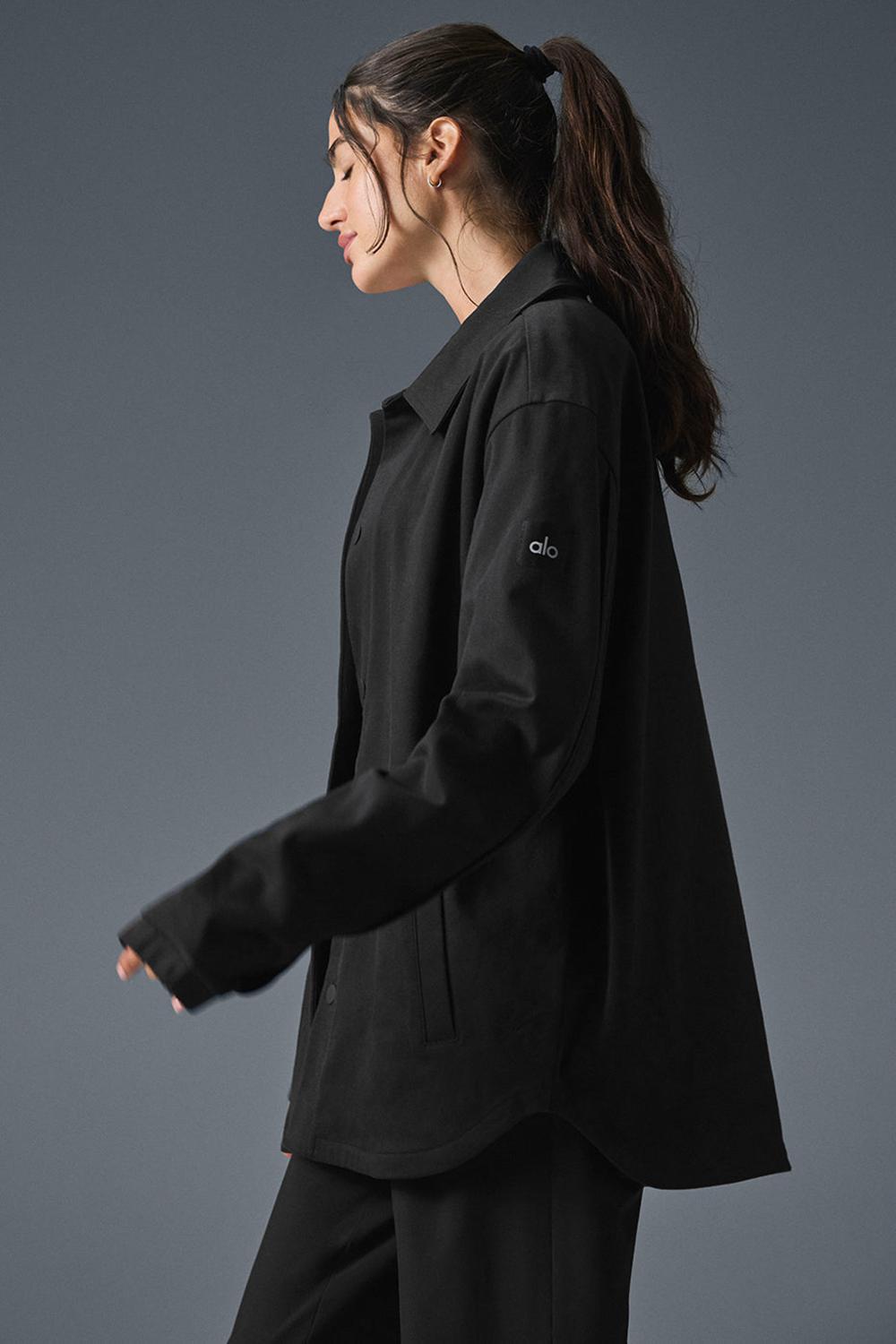 Chaquetas Alo Yoga Edition Sueded Mujer Negras | España  RFCI-36507