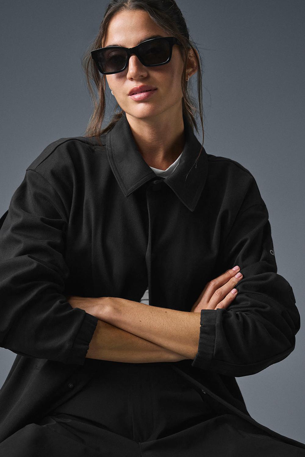 Chaquetas Alo Yoga Edition Sueded Mujer Negras | España  RFCI-36507