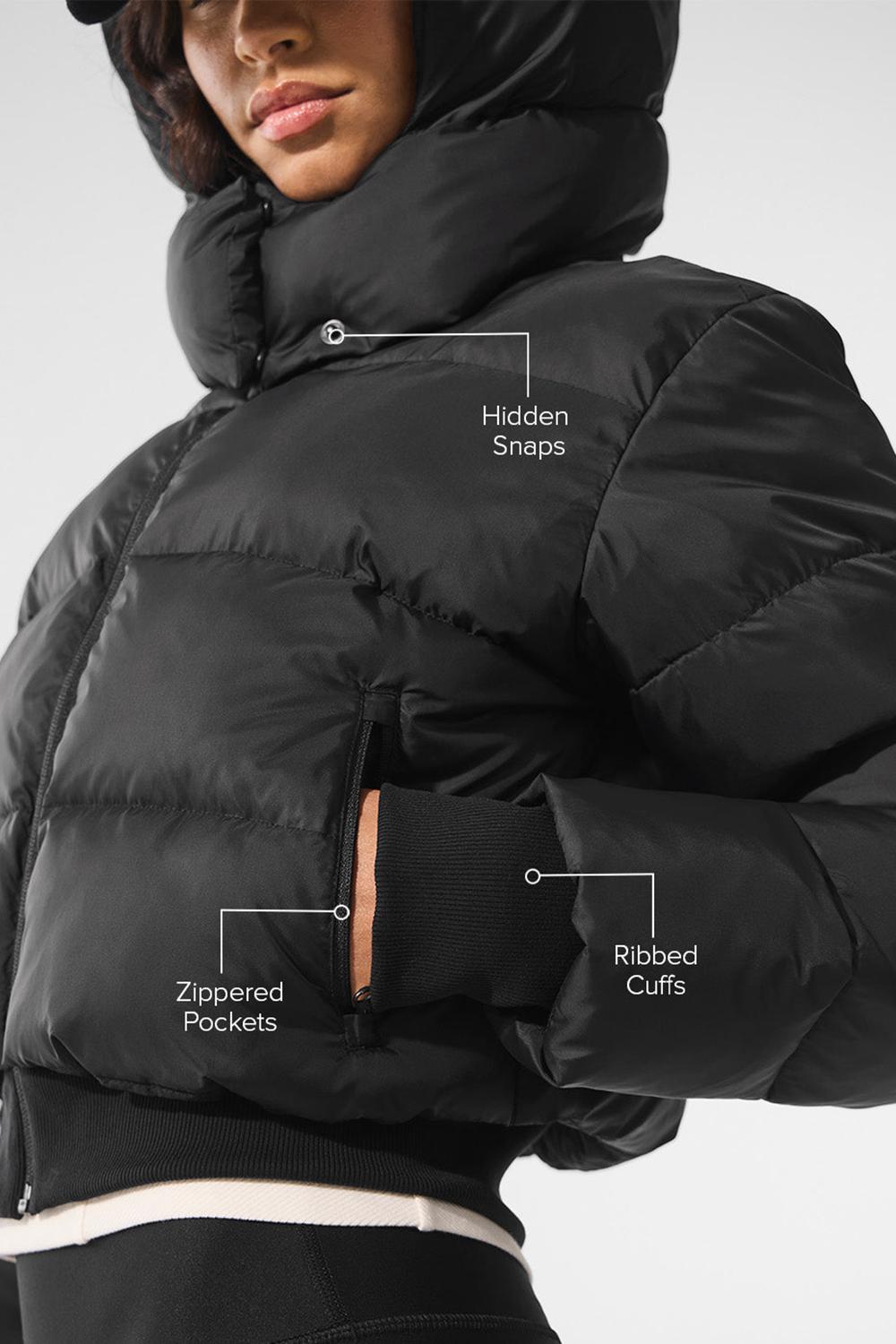 Chaquetas Alo Yoga Foxy Mujer Negras | España  HYVI-65294