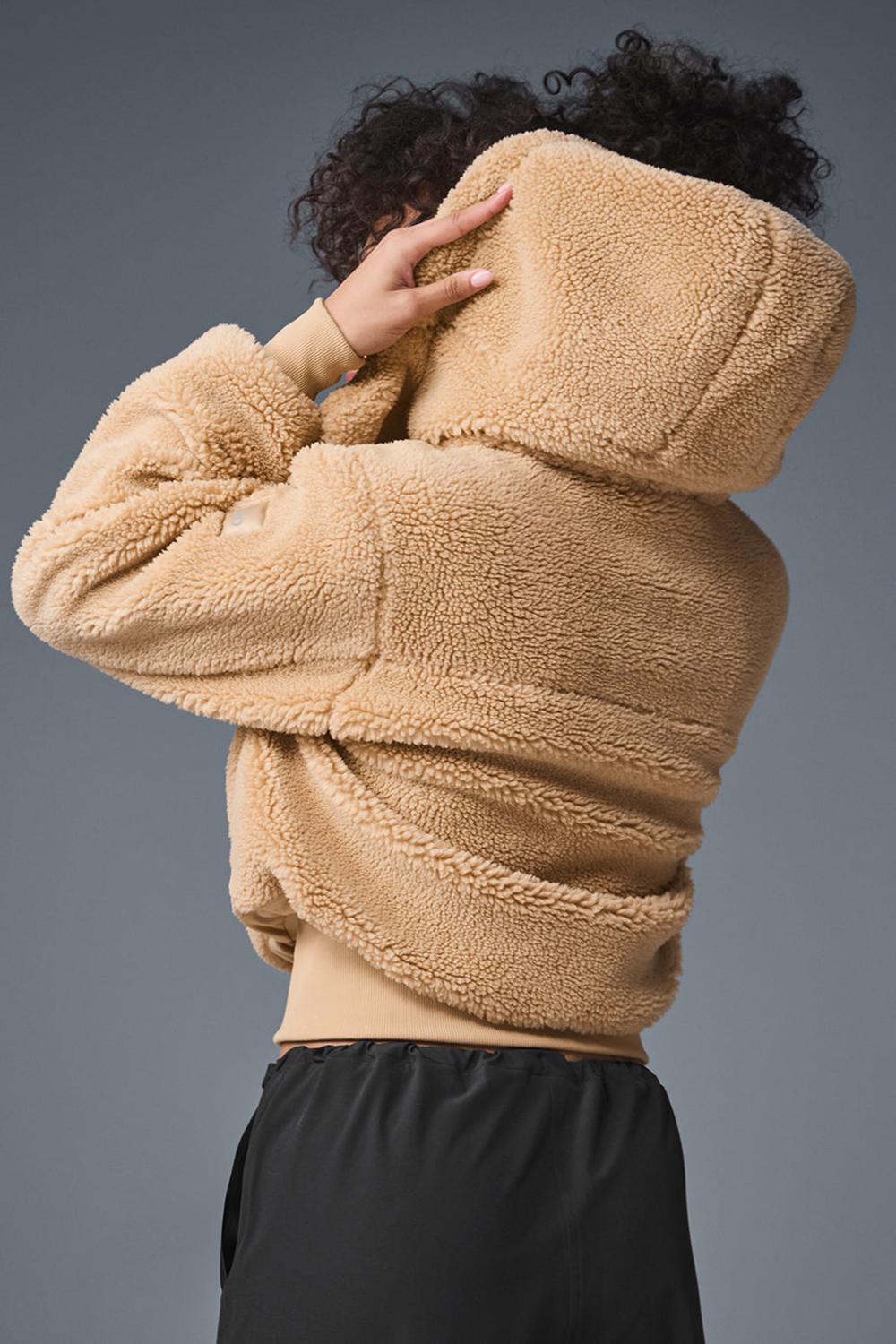 Chaquetas Alo Yoga Foxy Sherpa Mujer Camel | España  GBIU-75960