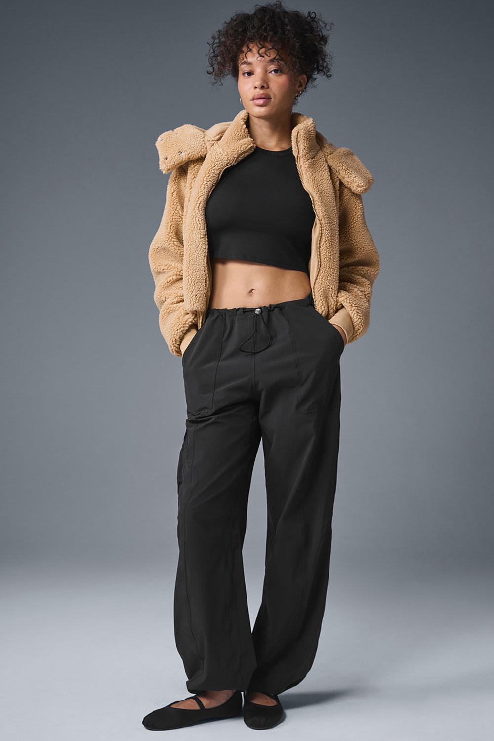 Chaquetas Alo Yoga Foxy Sherpa Mujer Camel | España  GBIU-75960