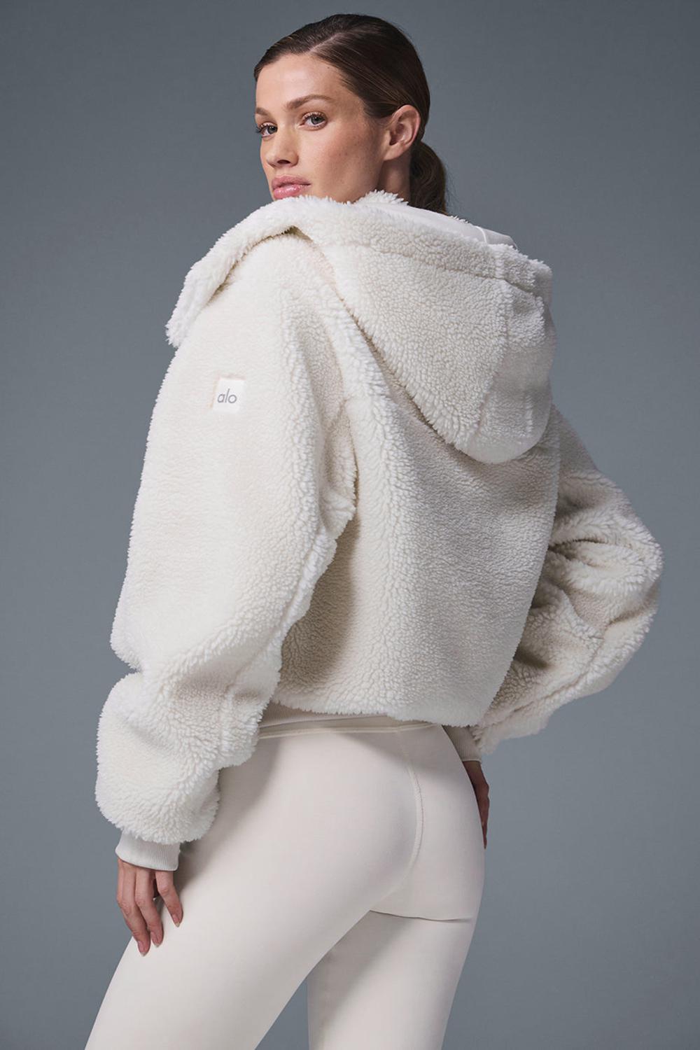Chaquetas Alo Yoga Foxy Sherpa Mujer Ivory | España  WEBQ-58769
