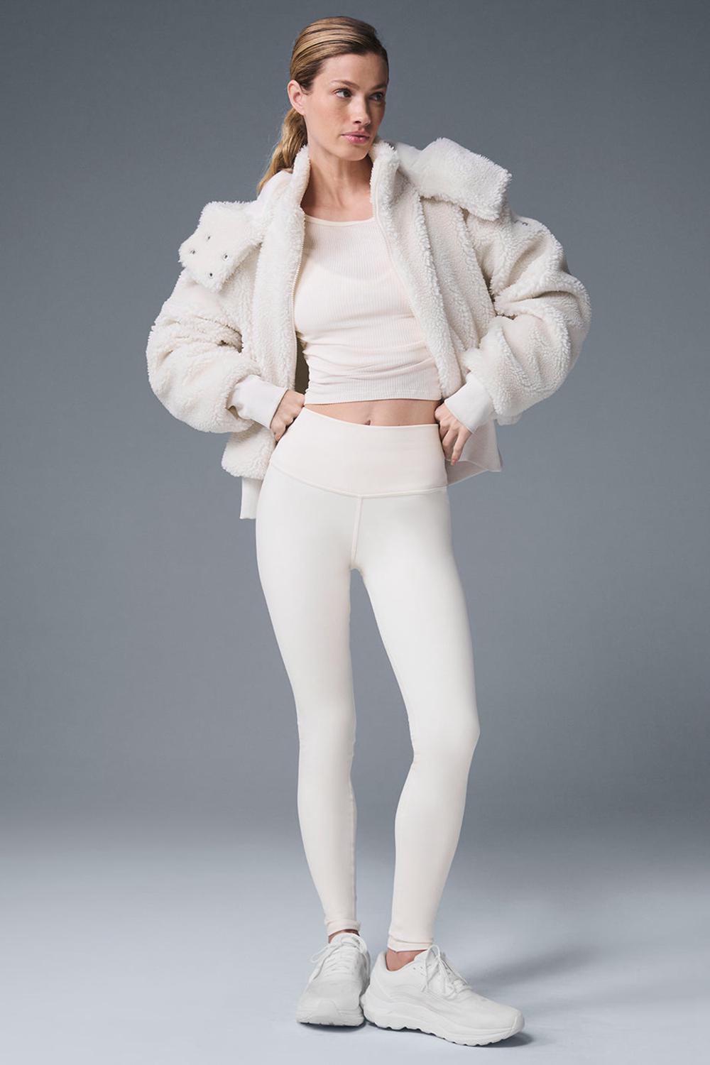 Chaquetas Alo Yoga Foxy Sherpa Mujer Ivory | España  WEBQ-58769
