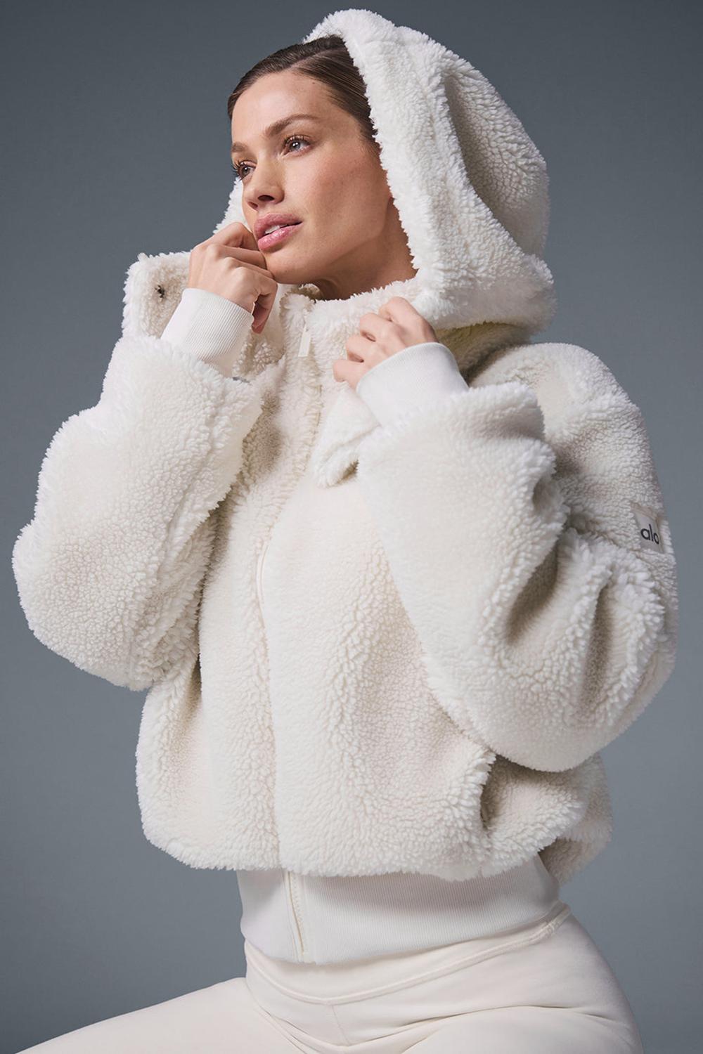 Chaquetas Alo Yoga Foxy Sherpa Mujer Ivory | España  WEBQ-58769