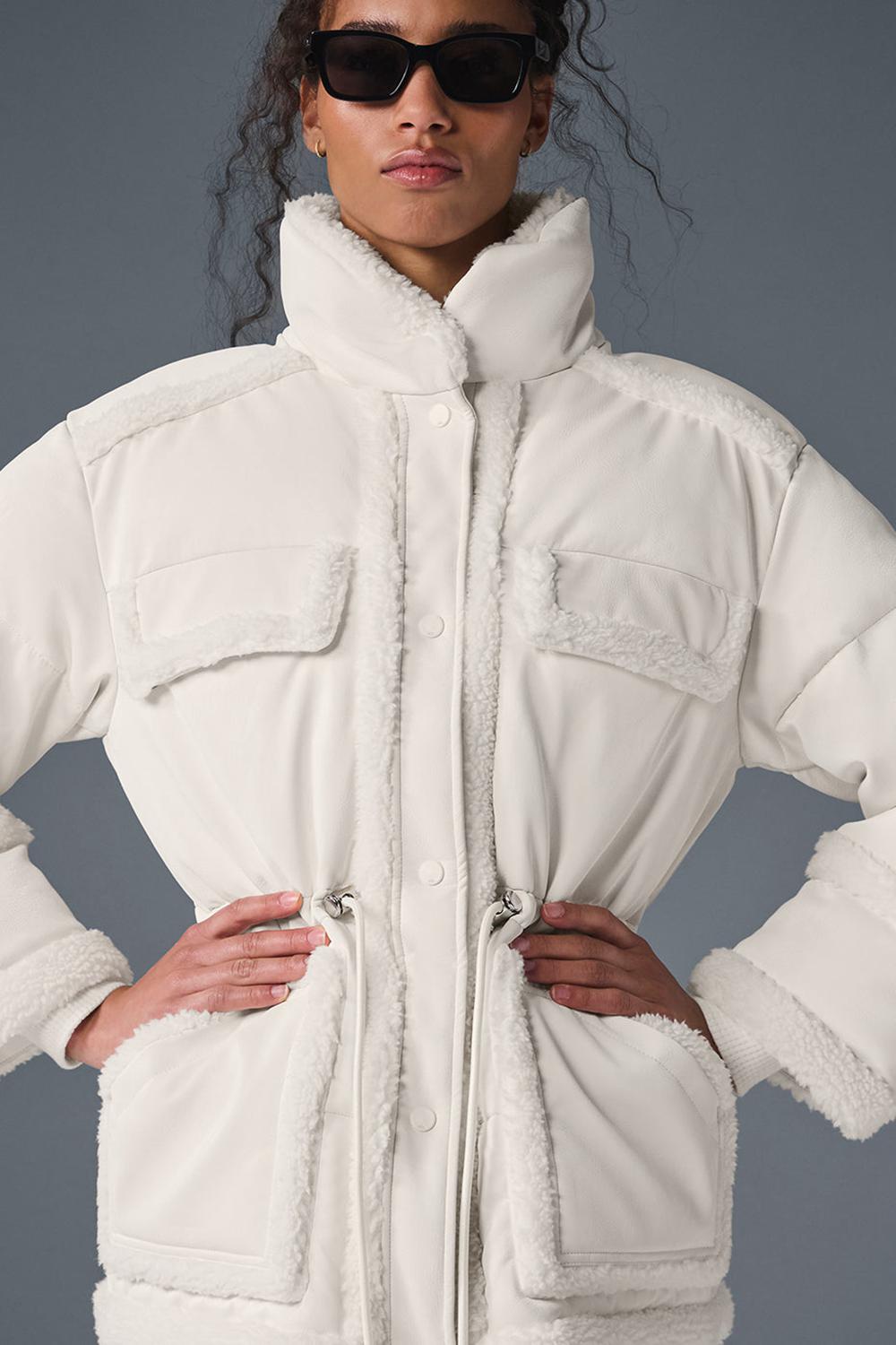 Chaquetas Alo Yoga Ice Breaker Mujer Ivory | España  VGPY-31924