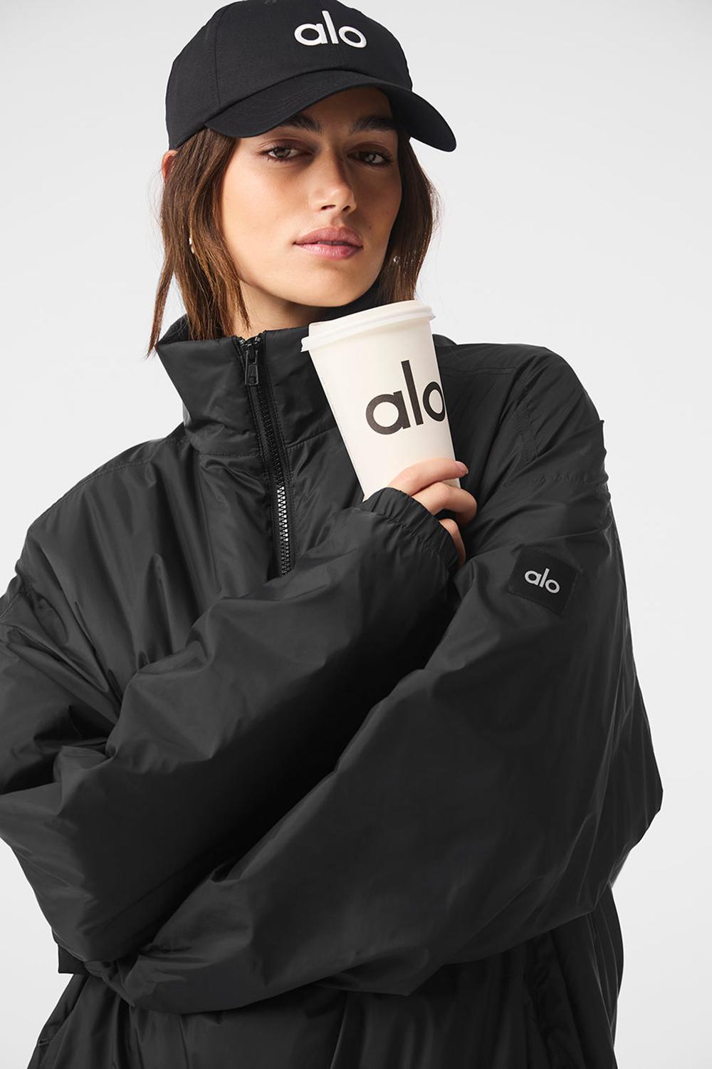 Chaquetas Alo Yoga Latitude Light Weight 1/2 Zip Pullover Mujer Negras | España  GJTC-67245