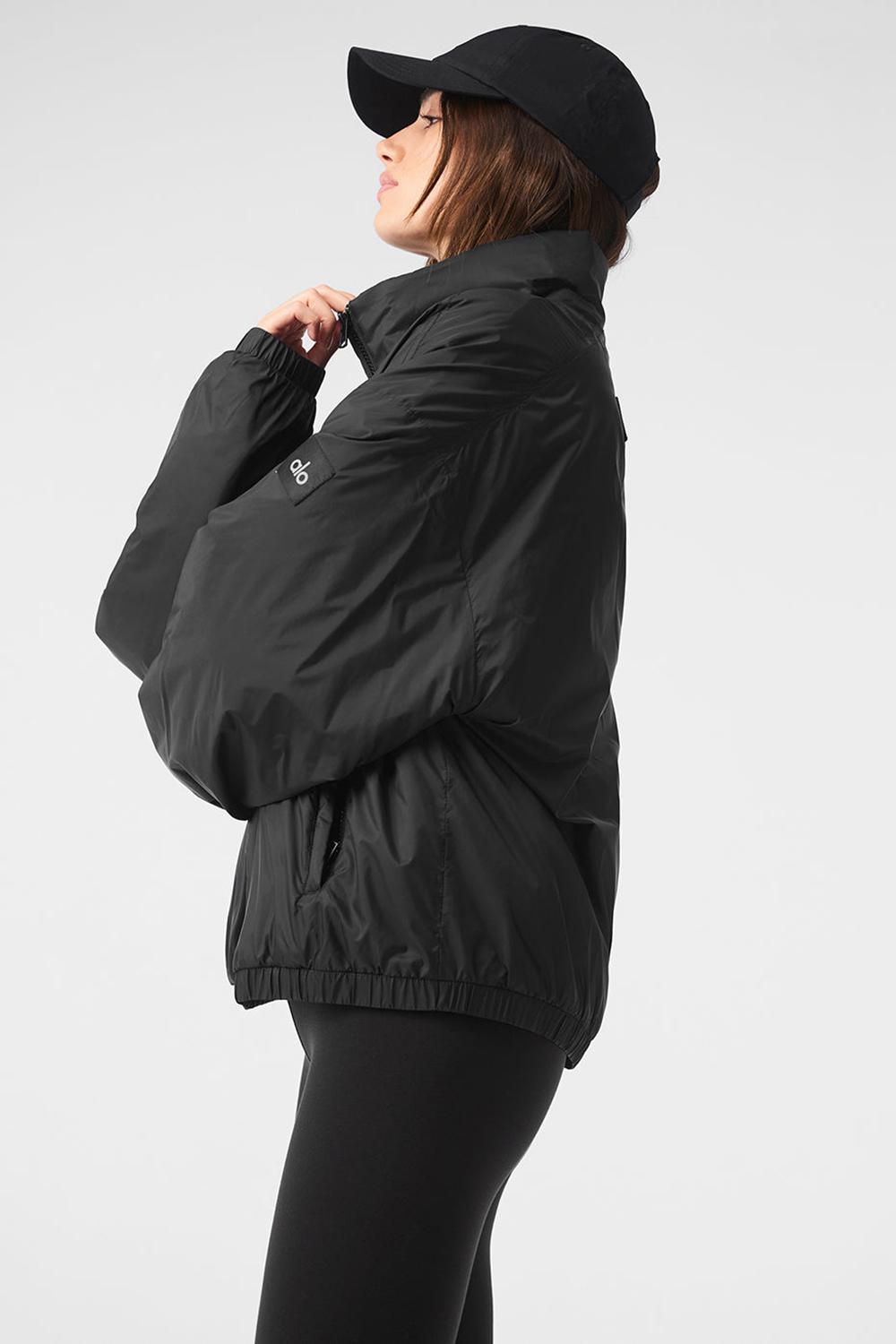 Chaquetas Alo Yoga Latitude Light Weight 1/2 Zip Pullover Mujer Negras | España  GJTC-67245