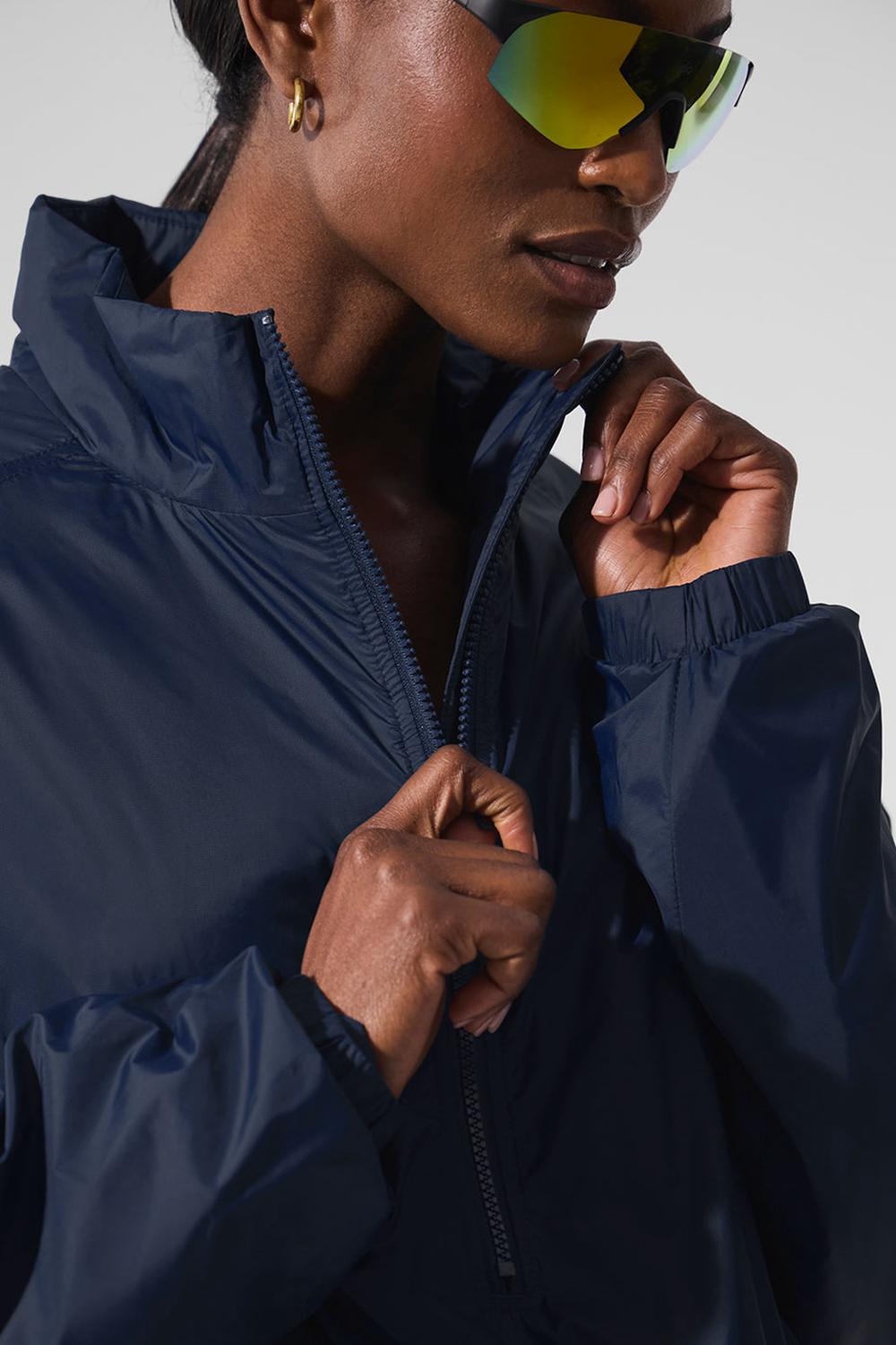 Chaquetas Alo Yoga Latitude Light Weight 1/2 Zip Pullover Mujer Azul Marino | España  AUKO-85910