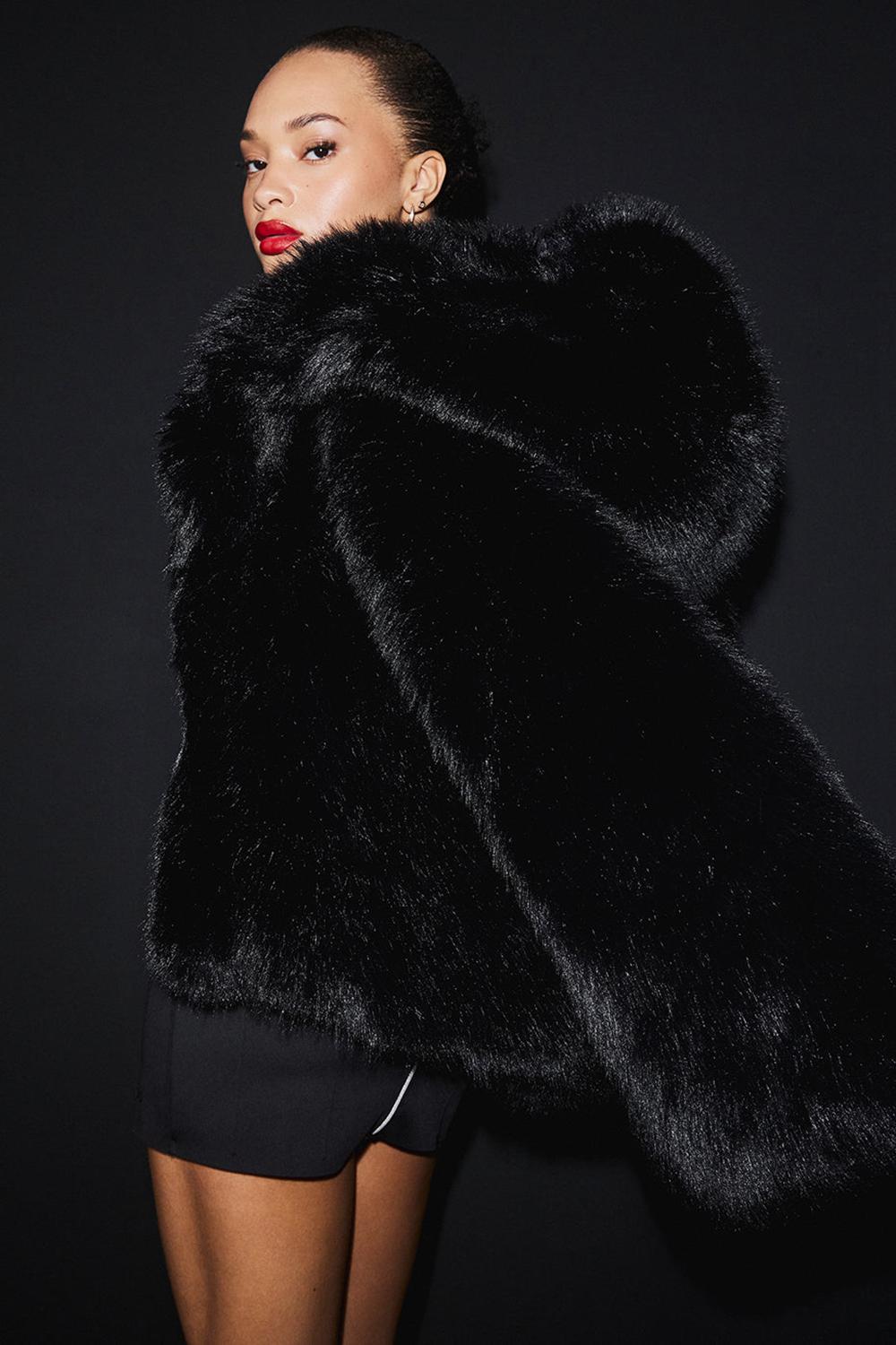 Chaquetas Alo Yoga Opulent Faux Fur Statement Mujer Negras | España  XZVF-48760