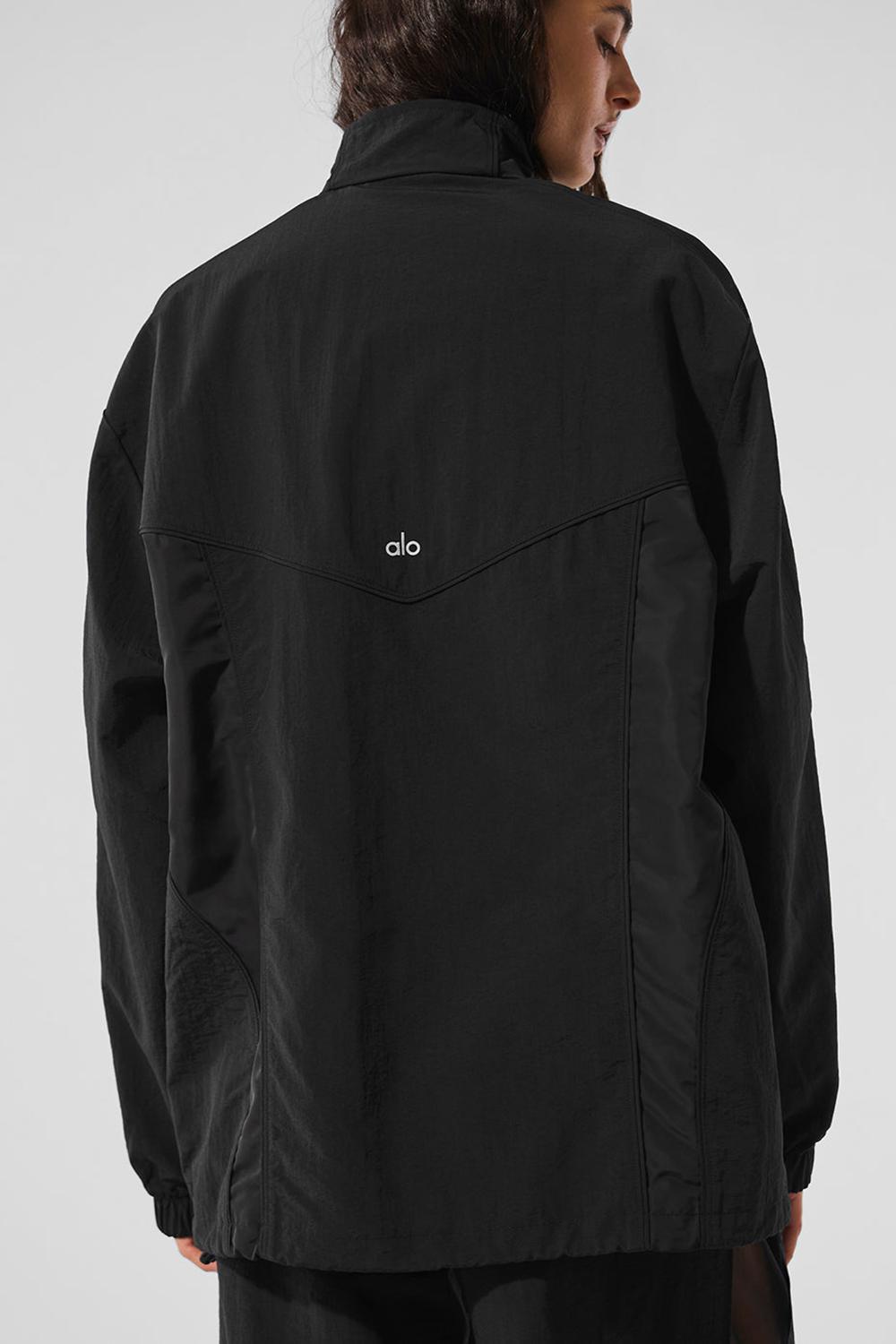 Chaquetas Alo Yoga Origin Full-Zip Track Mujer Negras | España  GIJK-06491