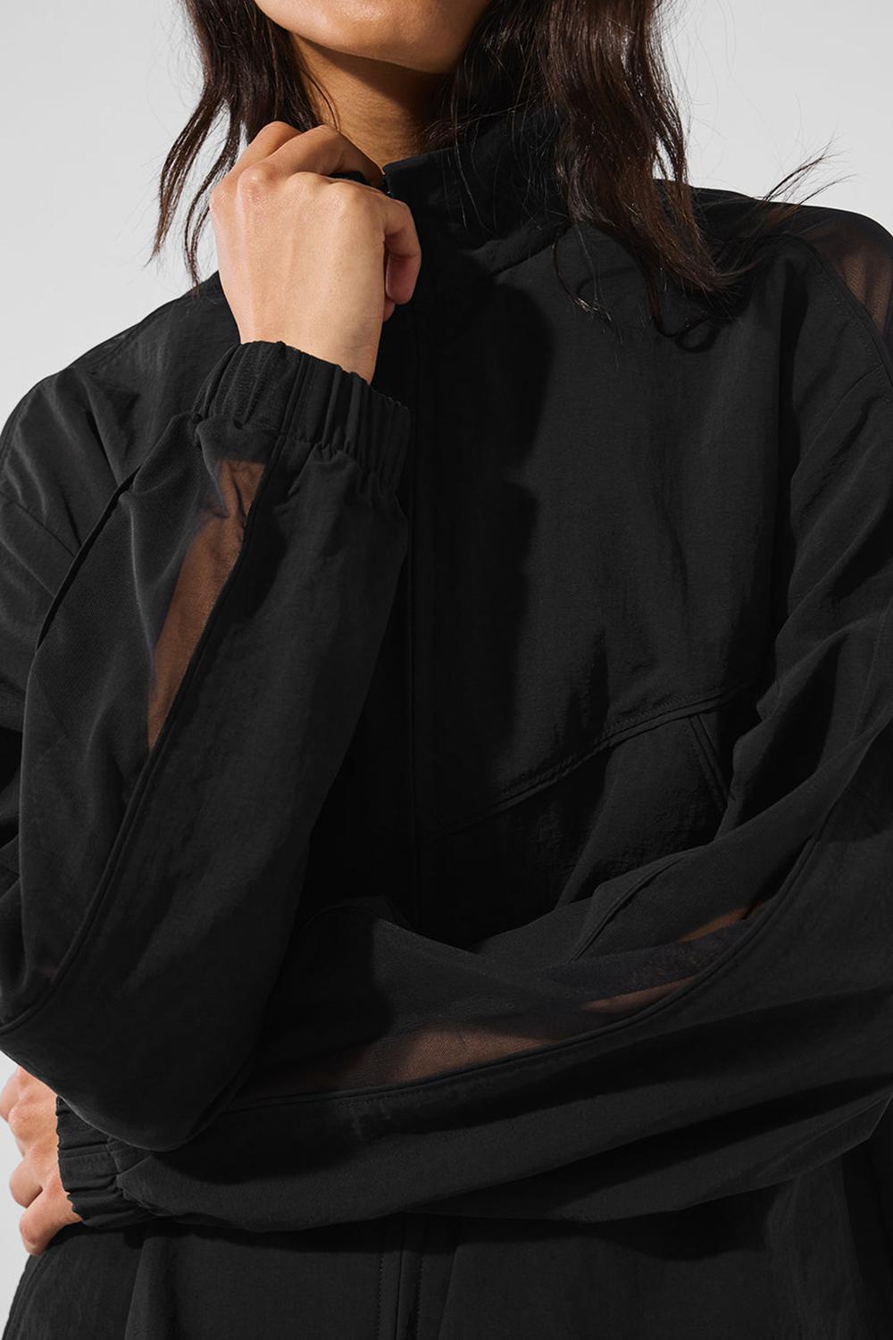 Chaquetas Alo Yoga Origin Full-Zip Track Mujer Negras | España  GIJK-06491