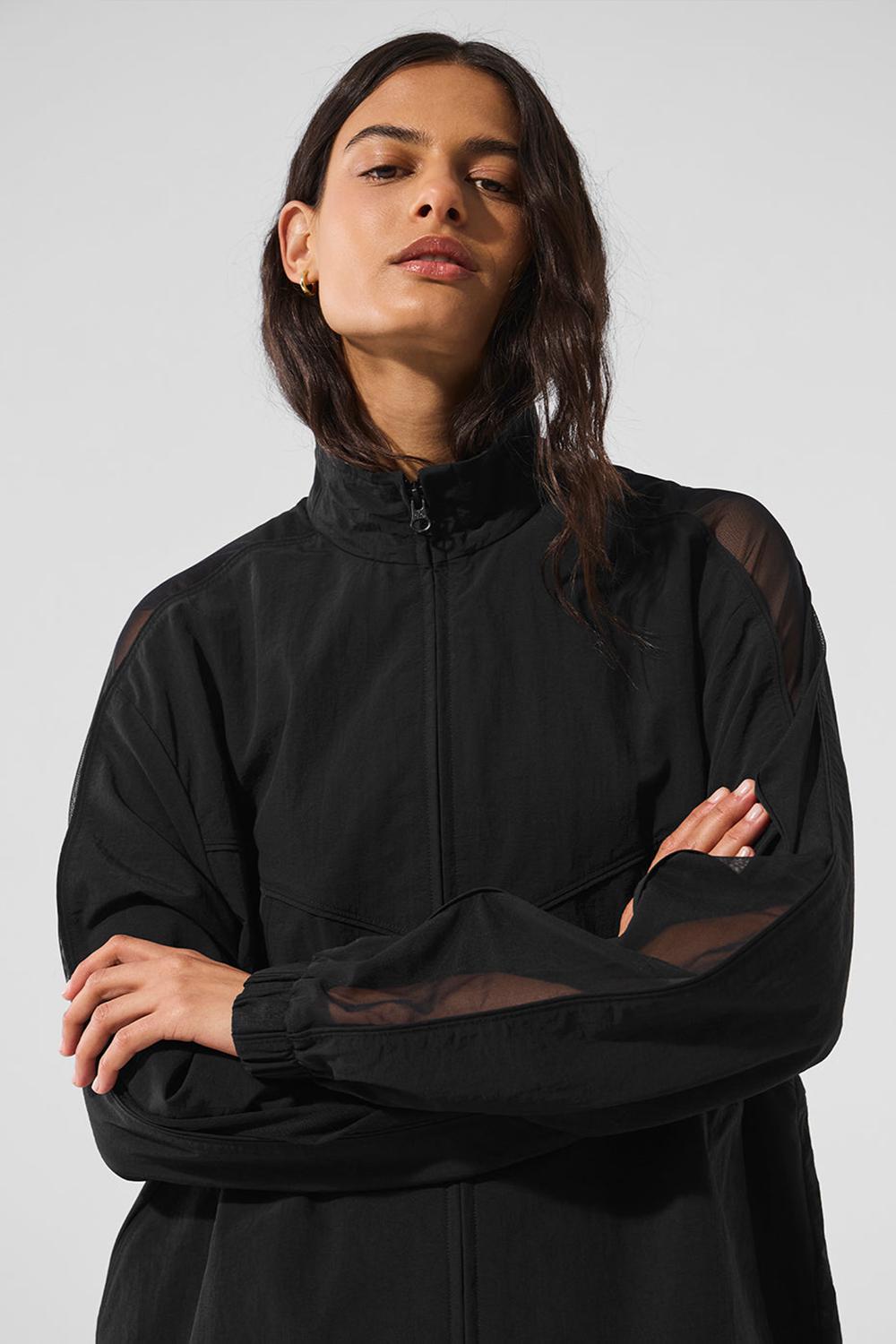 Chaquetas Alo Yoga Origin Full-Zip Track Mujer Negras | España  GIJK-06491
