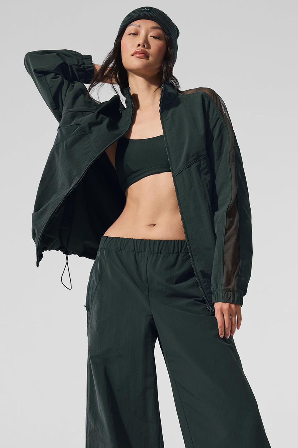 Chaquetas Alo Yoga Origin Full-Zip Track Mujer Verde | España  YIPE-50896