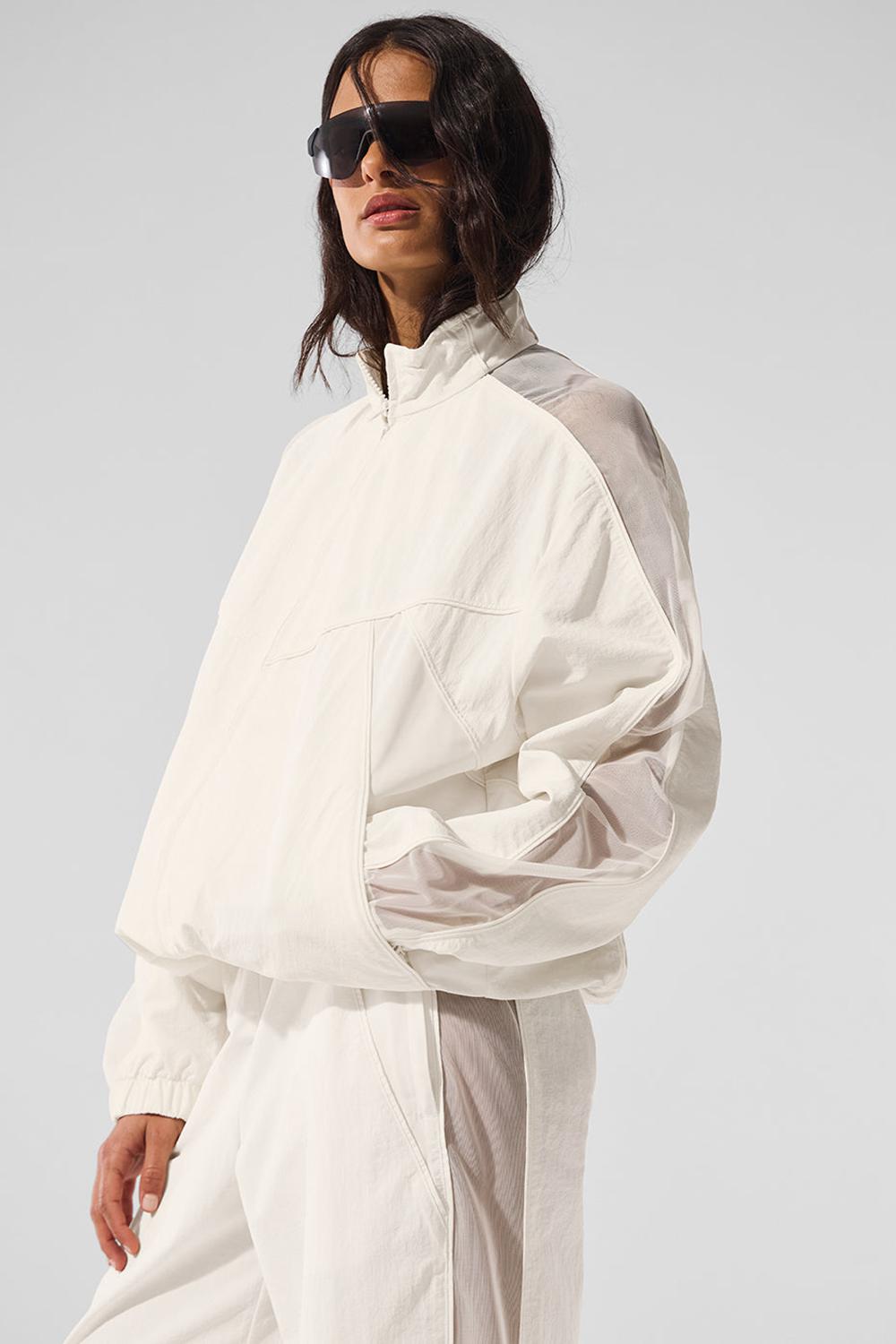 Chaquetas Alo Yoga Origin Full-Zip Track Mujer Ivory | España  UOGH-21096