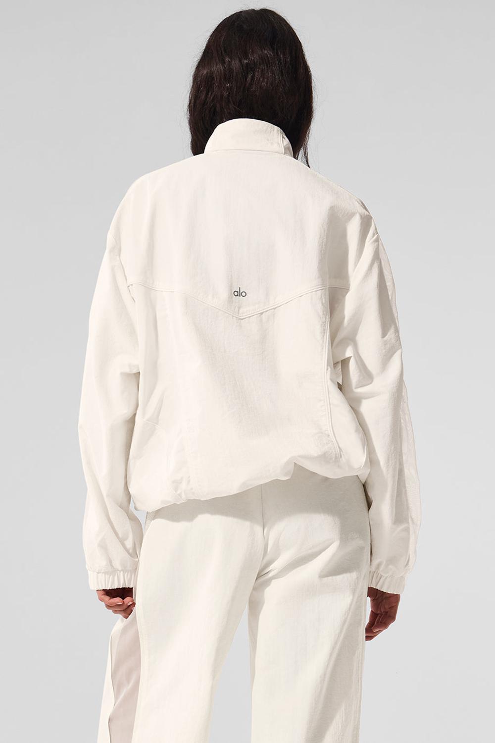 Chaquetas Alo Yoga Origin Full-Zip Track Mujer Ivory | España  UOGH-21096