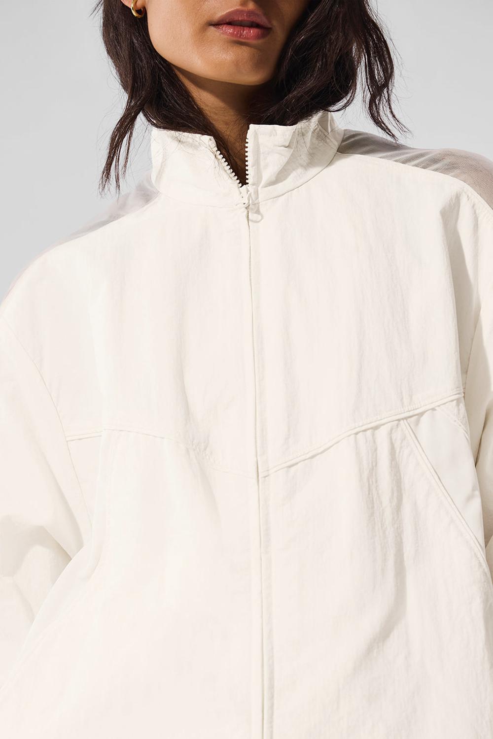 Chaquetas Alo Yoga Origin Full-Zip Track Mujer Ivory | España  UOGH-21096