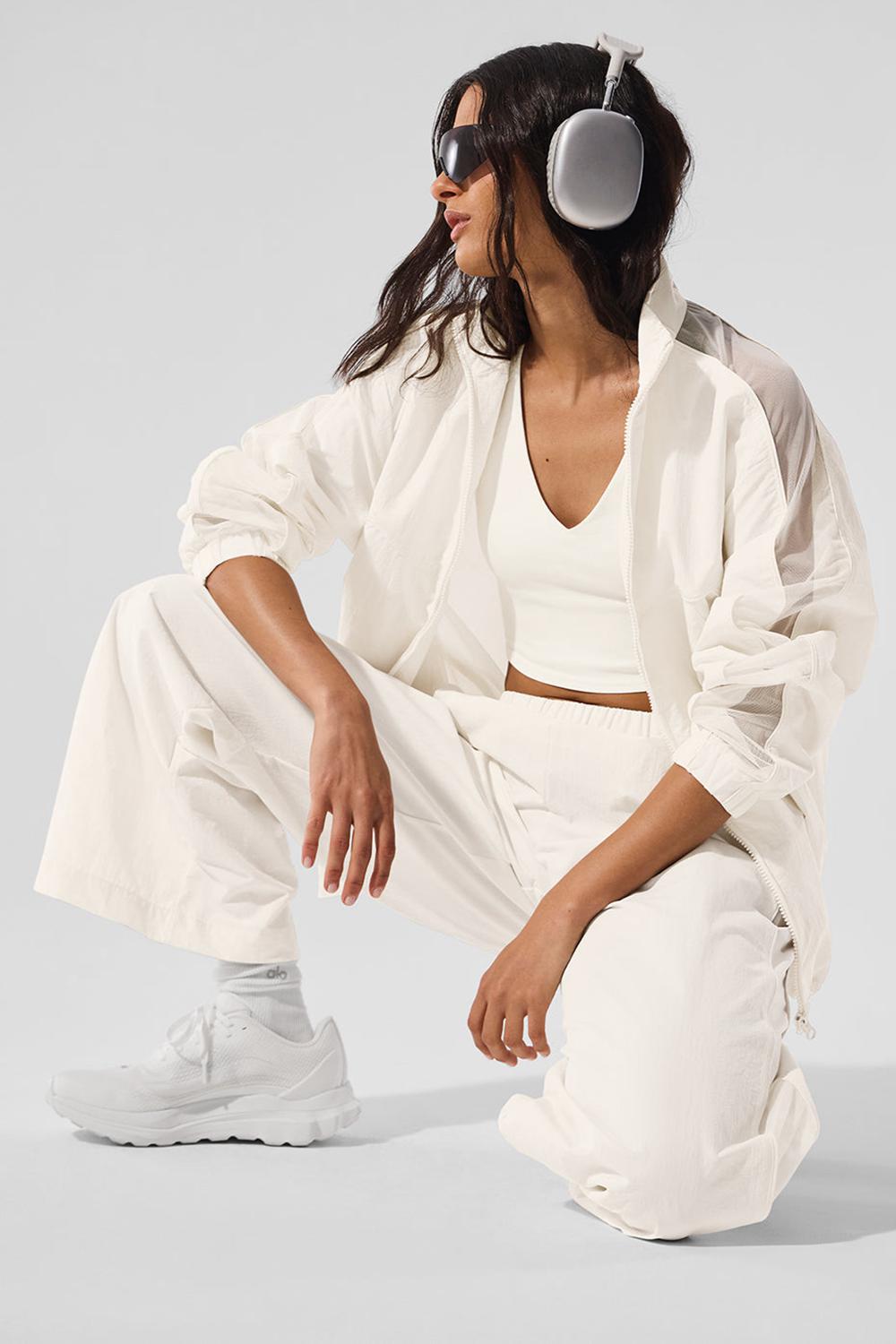 Chaquetas Alo Yoga Origin Full-Zip Track Mujer Ivory | España  UOGH-21096