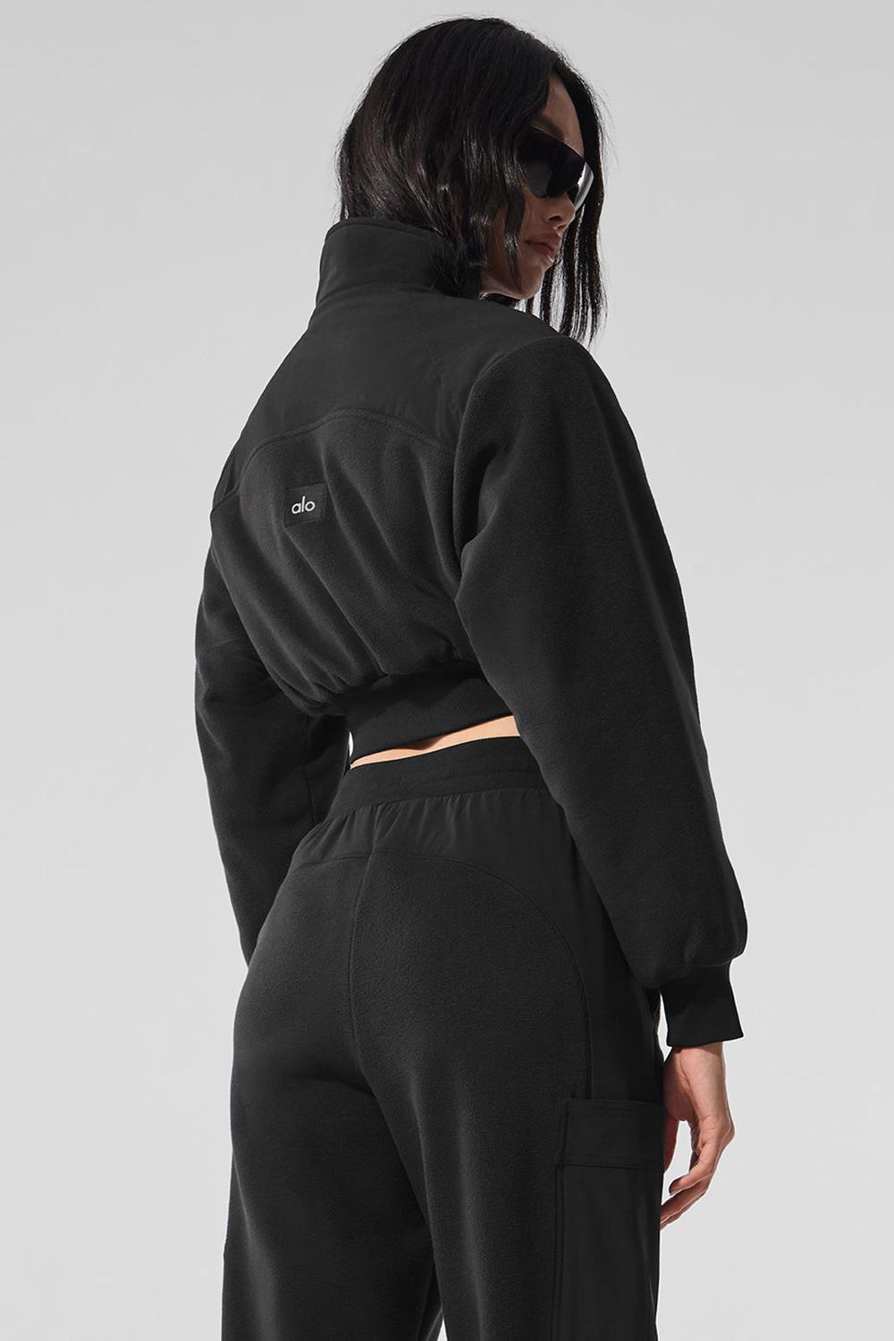Chaquetas Alo Yoga Polar Fleece Cropped Wintry Mix Mujer Negras | España  SCOR-07219