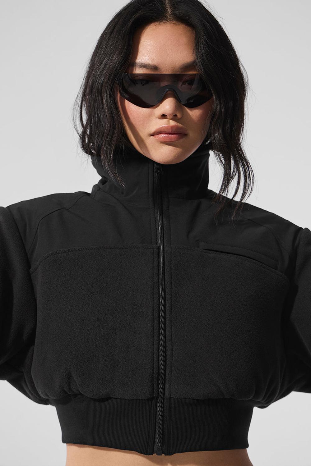 Chaquetas Alo Yoga Polar Fleece Cropped Wintry Mix Mujer Negras | España  SCOR-07219