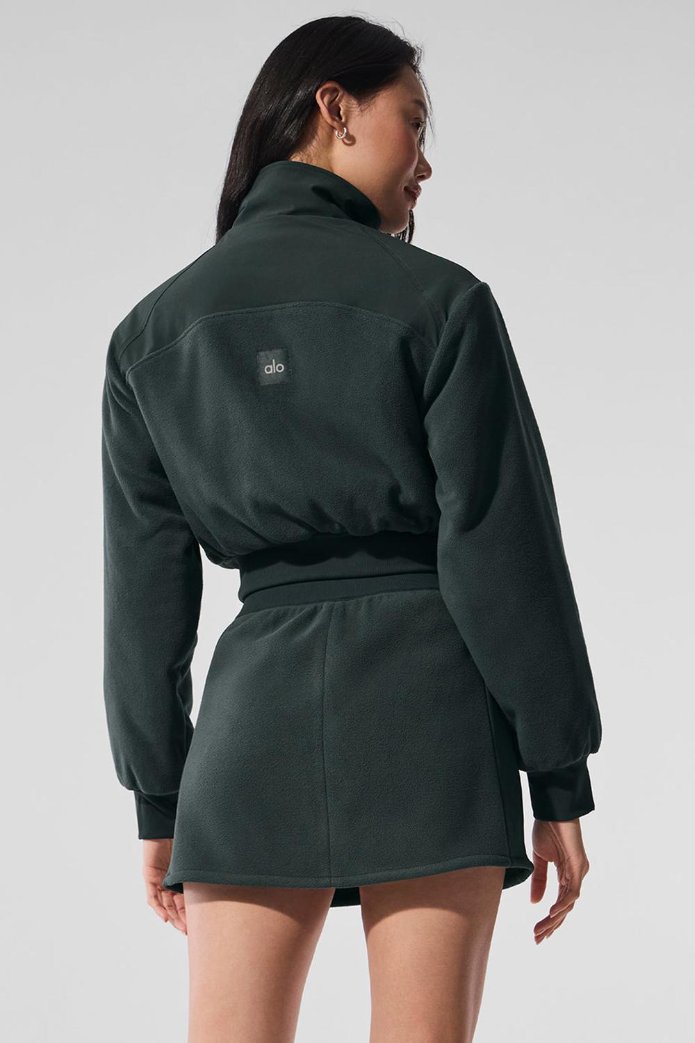 Chaquetas Alo Yoga Polar Fleece Cropped Wintry Mix Mujer Verde | España  YFTR-84973
