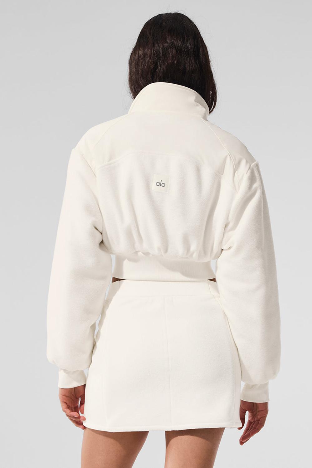 Chaquetas Alo Yoga Polar Fleece Cropped Wintry Mix Mujer Ivory | España  MBHC-41387