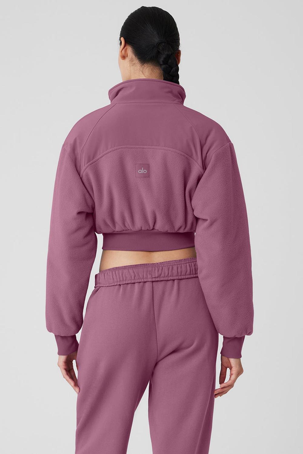 Chaquetas Alo Yoga Polar Fleece Cropped Wintry Mix Mujer Soft Mulberry | España  GVWT-42187