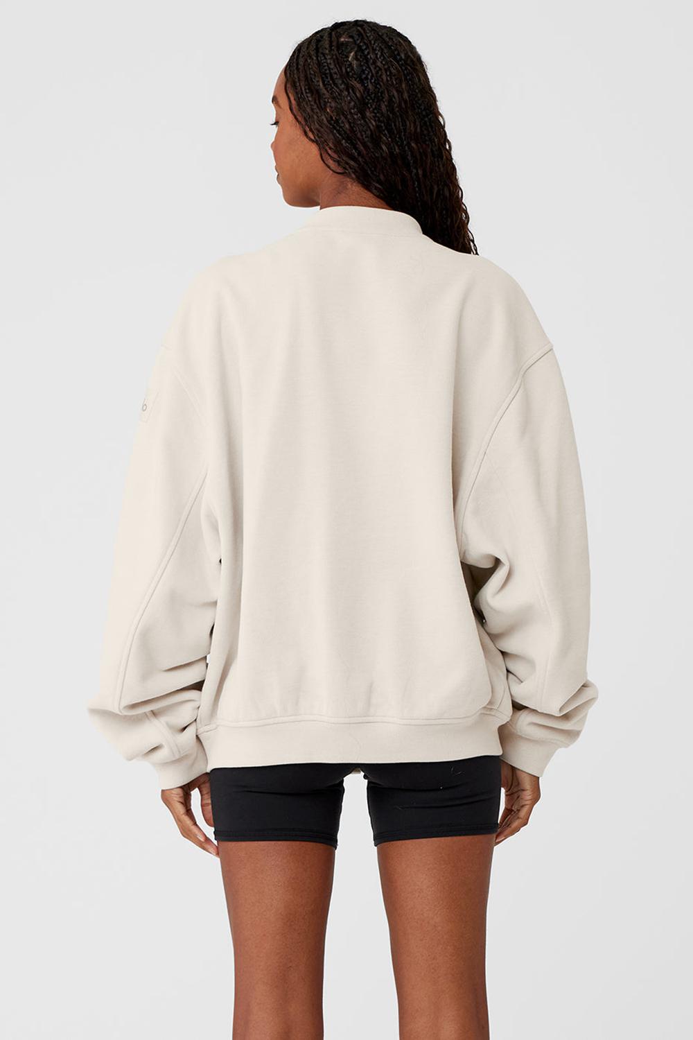 Chaquetas Alo Yoga Renown Varsity Mujer Bone | España  UYWS-51928