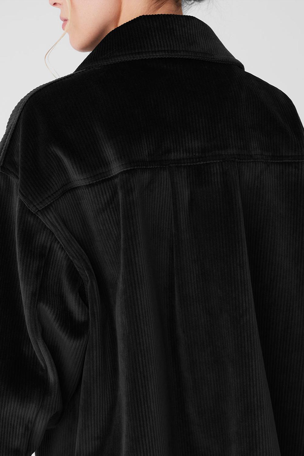 Chaquetas Alo Yoga Ribbed Velour Mountain Side Shacket Mujer Negras | España  XEFQ-75028