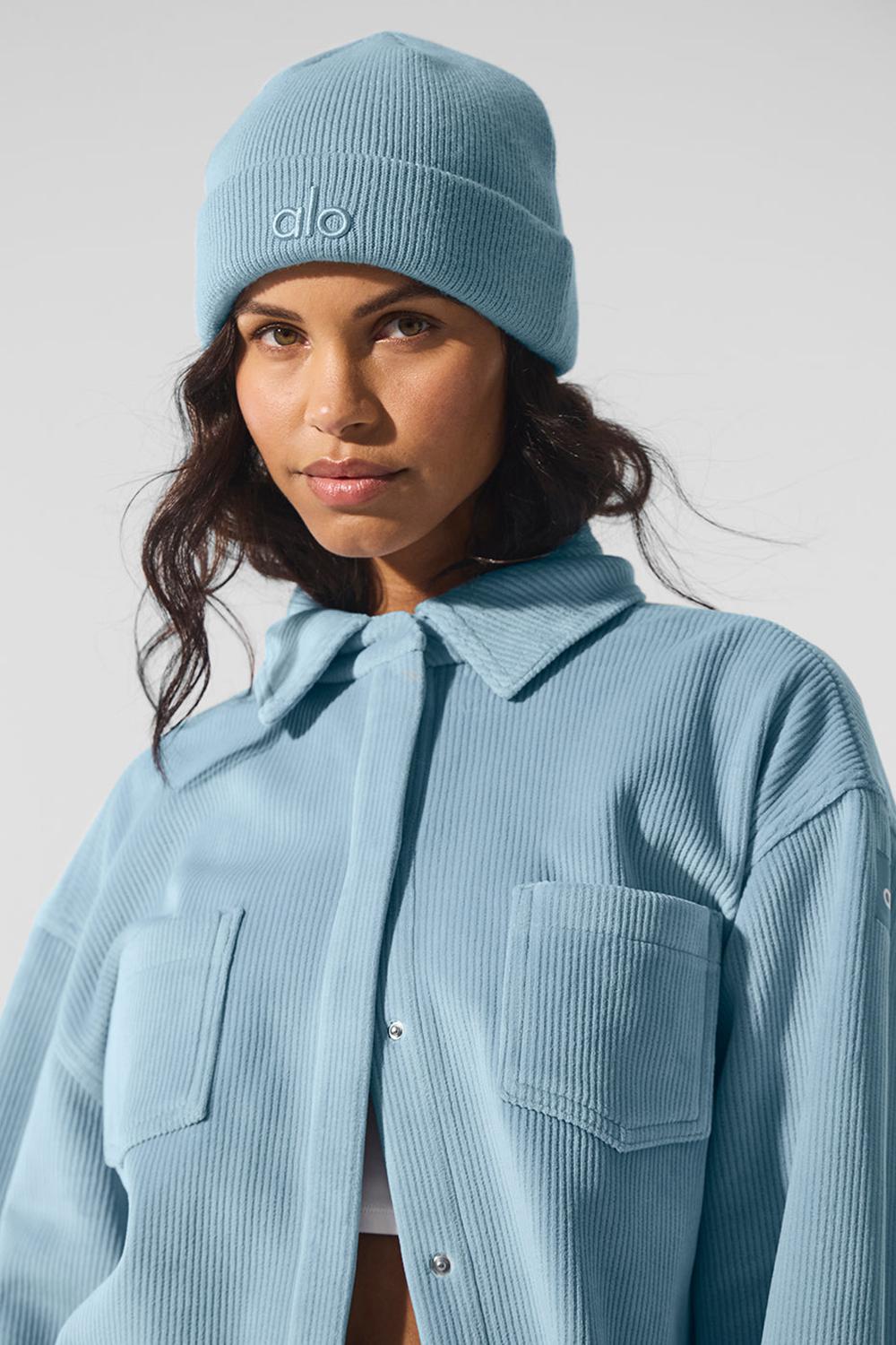 Chaquetas Alo Yoga Ribbed Velour Mountain Side Shacket Mujer Azules | España  ZUML-42901