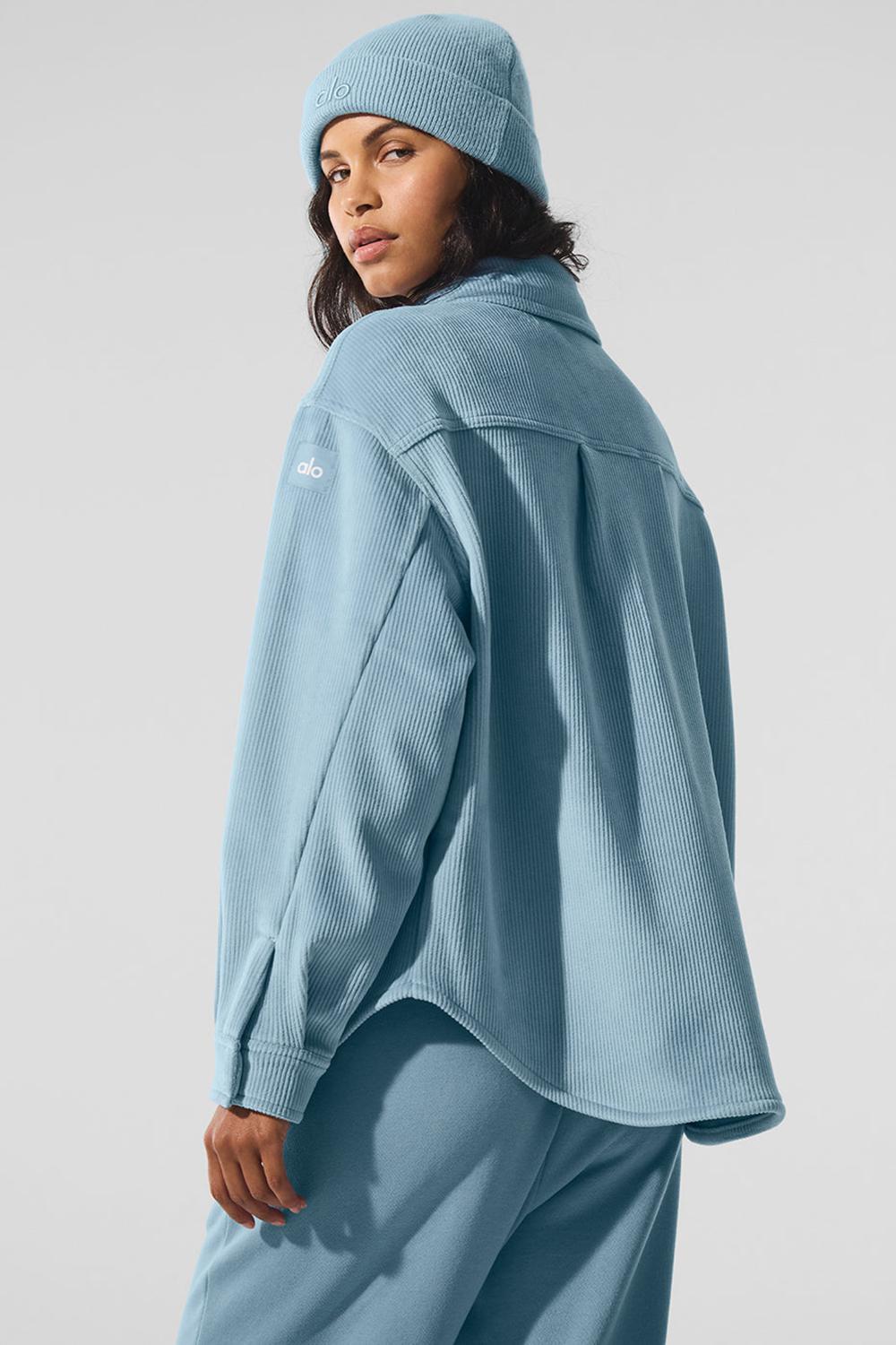 Chaquetas Alo Yoga Ribbed Velour Mountain Side Shacket Mujer Azules | España  ZUML-42901