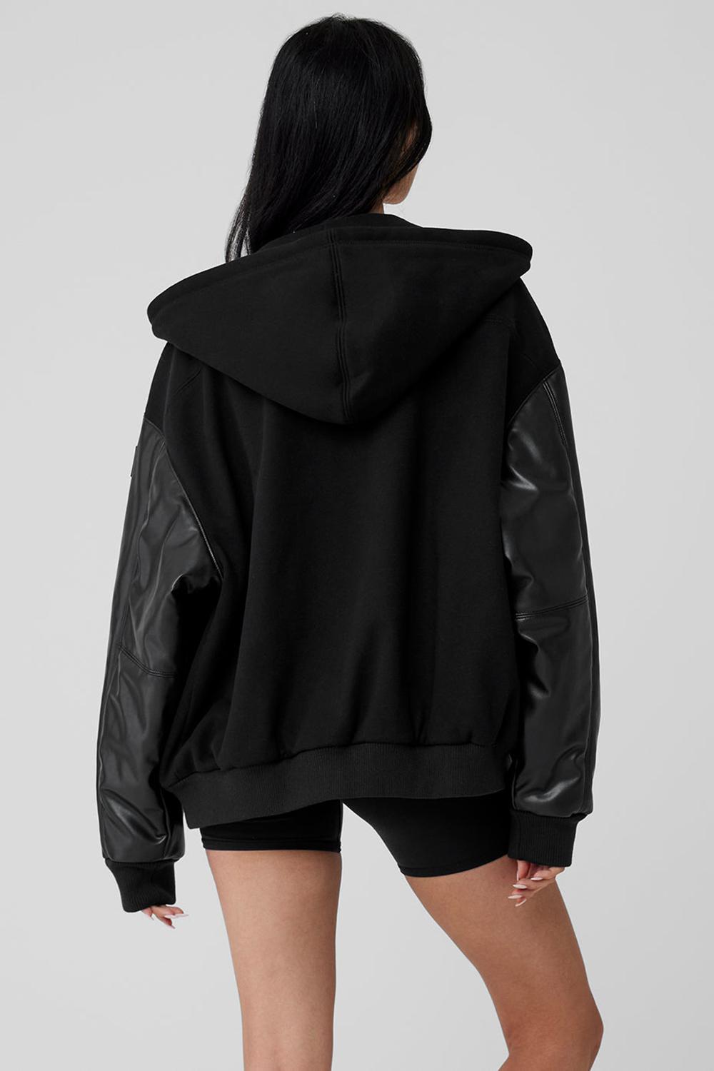 Chaquetas Alo Yoga Select Hooded Bomber Mujer Negras | España  WCUD-57931