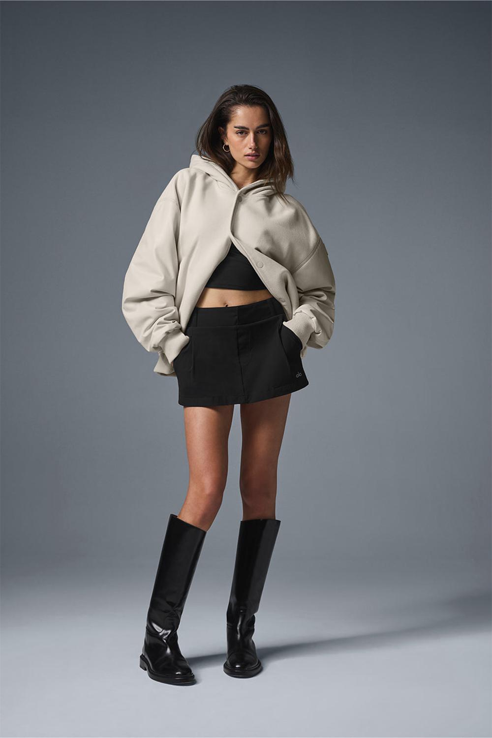 Chaquetas Alo Yoga Select Hooded Bomber Mujer Bone | España  XUTO-42370