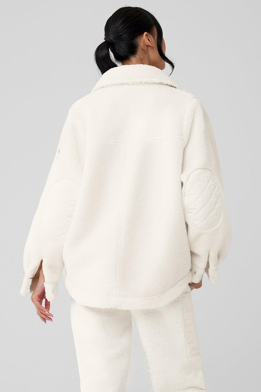 Chaquetas Alo Yoga Sherpa Edge Shacket Mujer Ivory | España  NMSO-02934