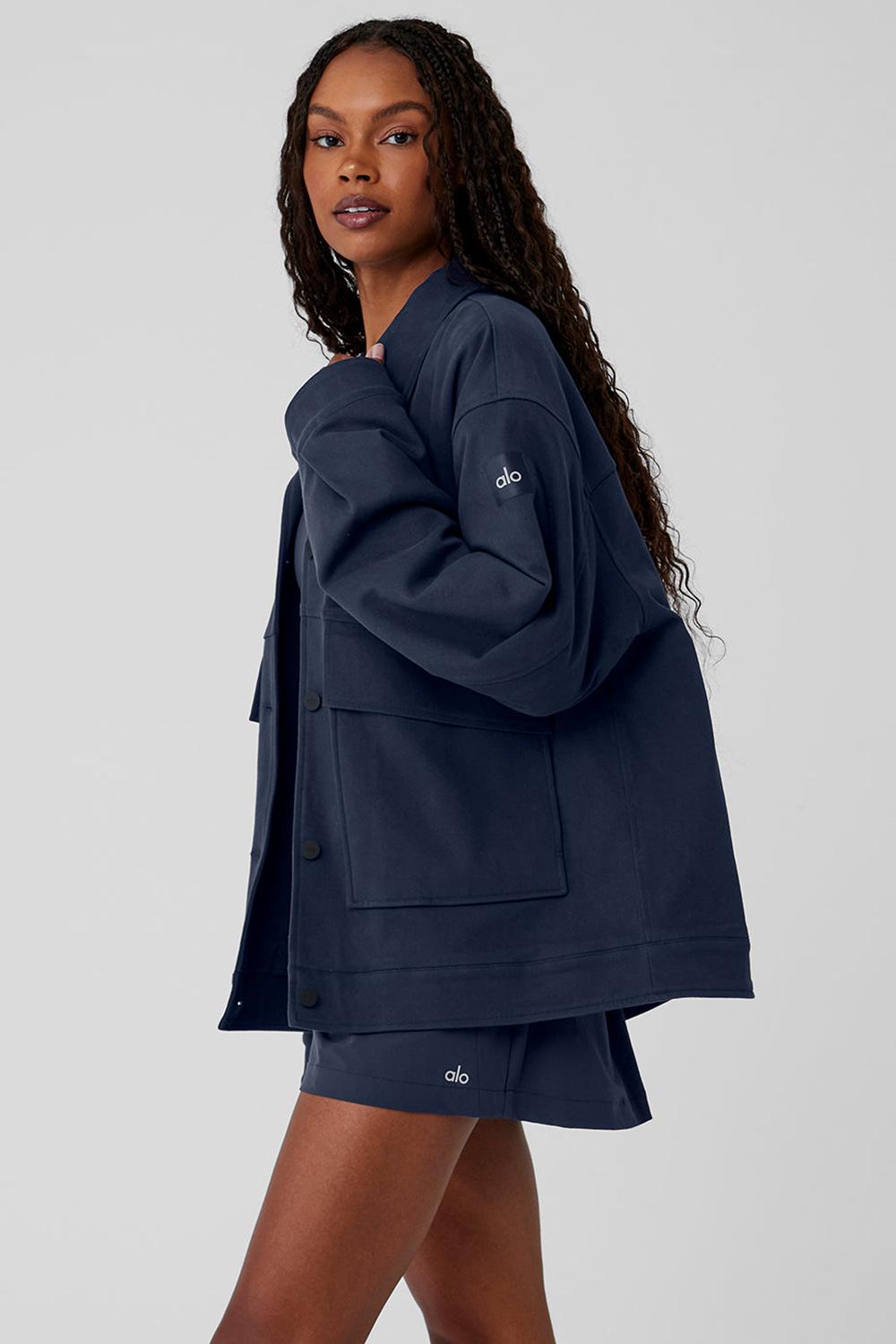 Chaquetas Alo Yoga Unisex One Up Mujer Azul Marino | España  FUKS-86420