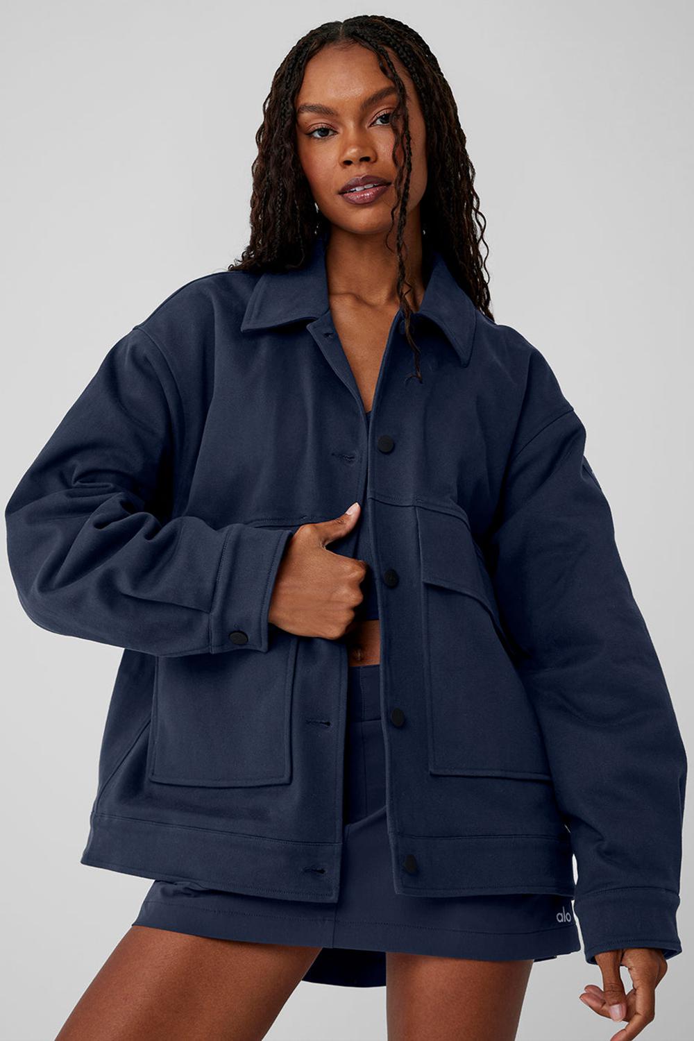 Chaquetas Alo Yoga Unisex One Up Mujer Azul Marino | España  FUKS-86420