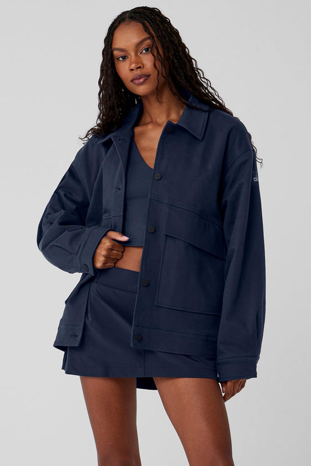Chaquetas Alo Yoga Unisex One Up Mujer Azul Marino | España  FUKS-86420