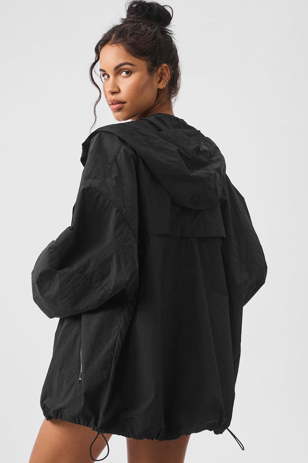 Chaquetas Alo Yoga Vantage Nylon Ripstop Track Mujer Negras | España  FQVM-41863