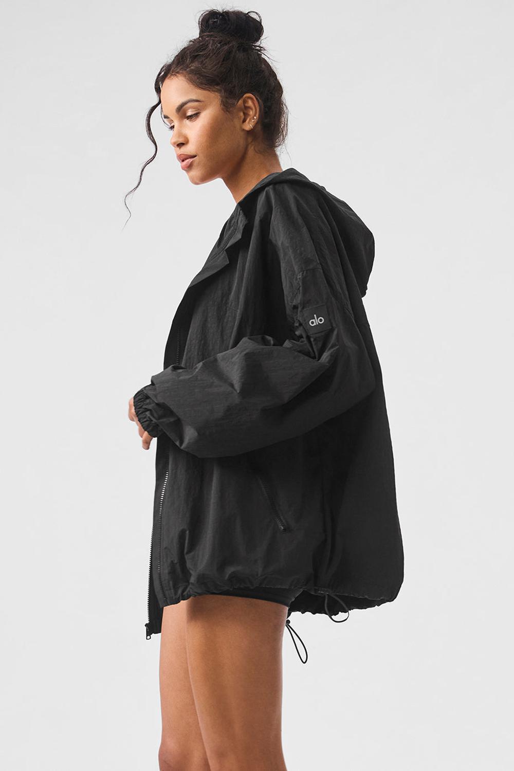Chaquetas Alo Yoga Vantage Nylon Ripstop Track Mujer Negras | España  FQVM-41863