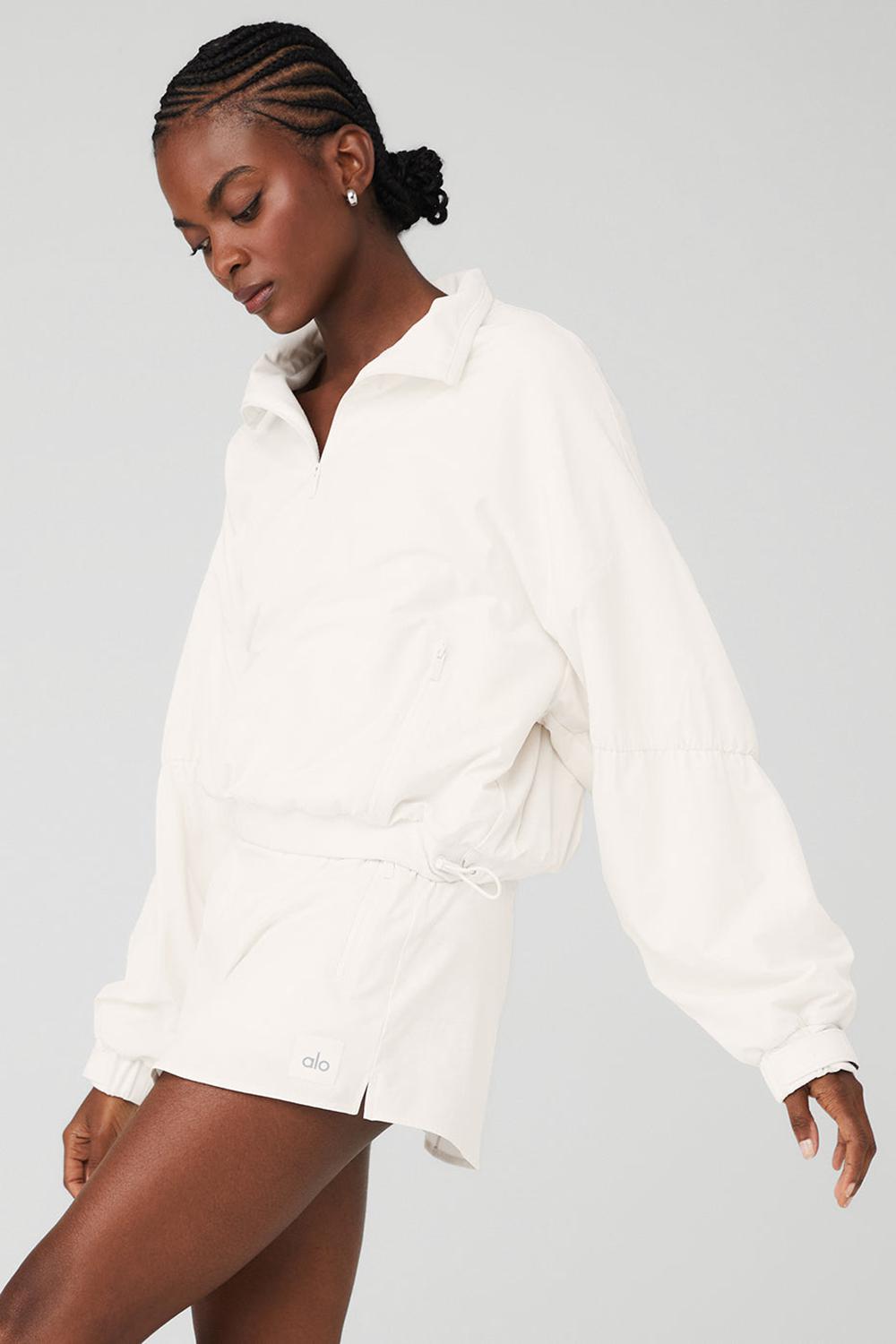 Coverup Alo Yoga Cropped Elevation Mujer Ivory | España  CWTP-42670