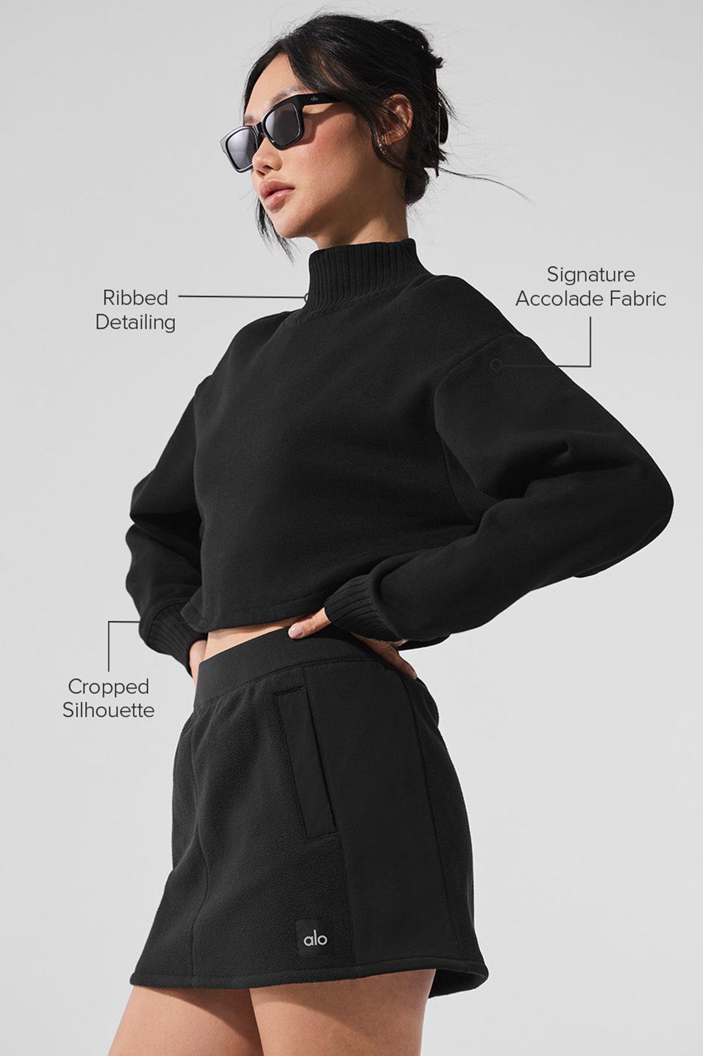 Coverup Alo Yoga Cropped Serenity Mujer Negras | España  QAVS-51340