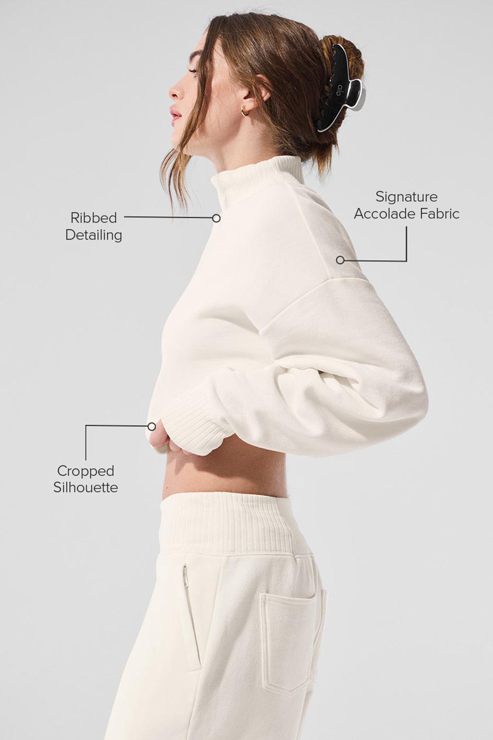 Coverup Alo Yoga Cropped Serenity Mujer Ivory | España  DJLQ-72516