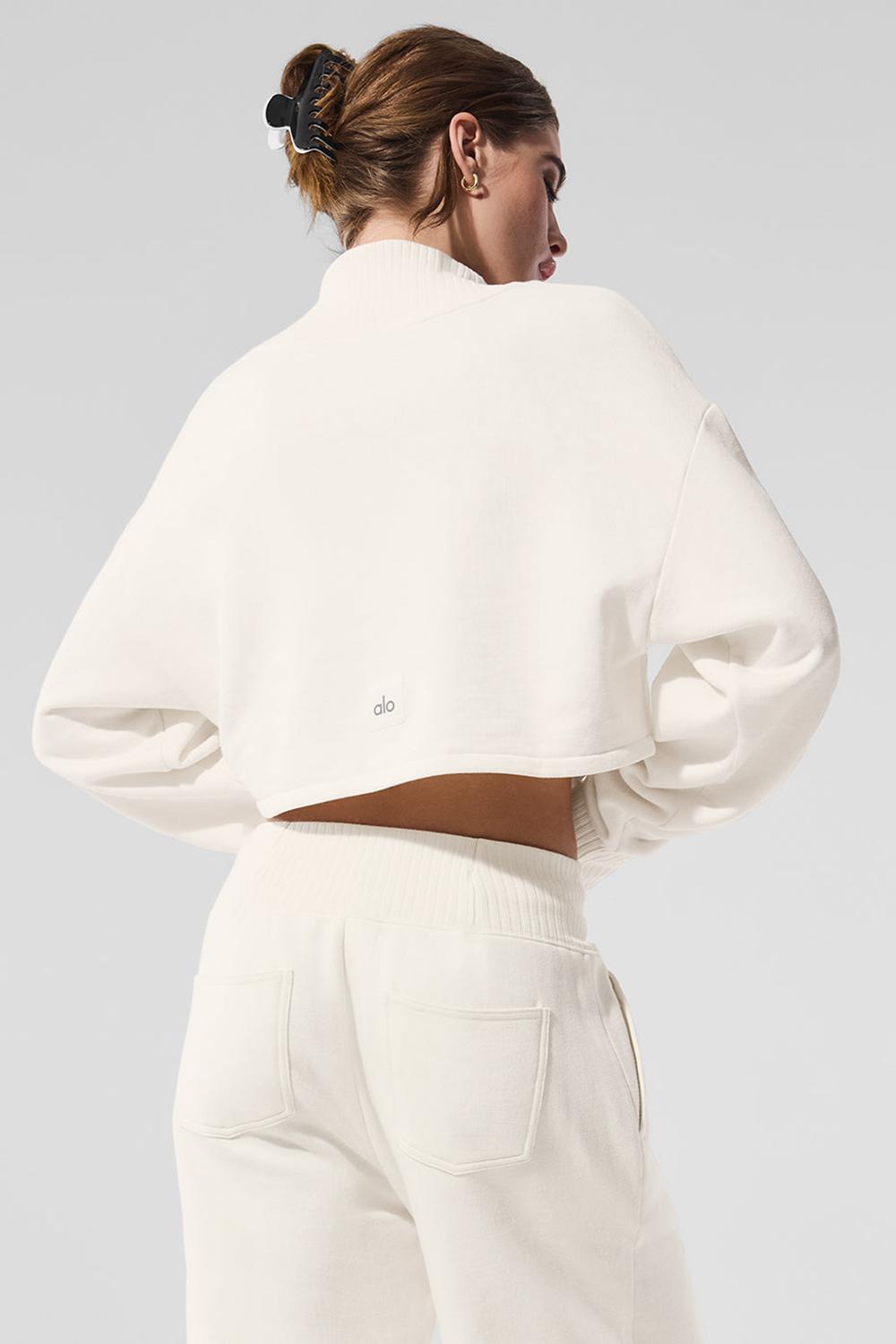 Coverup Alo Yoga Cropped Serenity Mujer Ivory | España  DJLQ-72516
