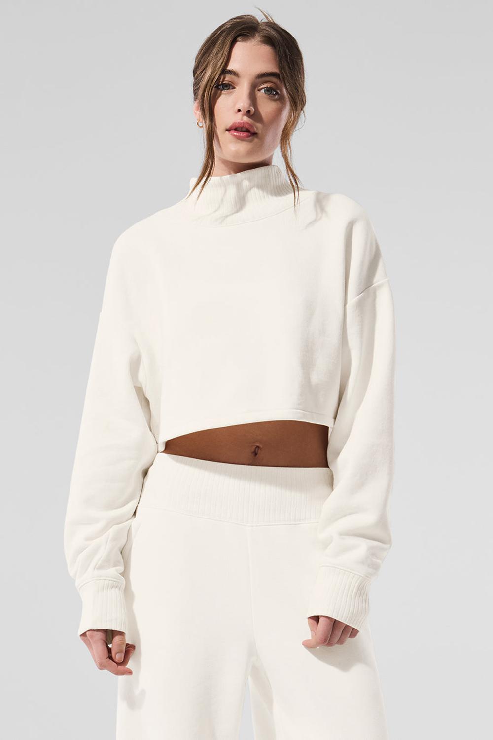 Coverup Alo Yoga Cropped Serenity Mujer Ivory | España  DJLQ-72516